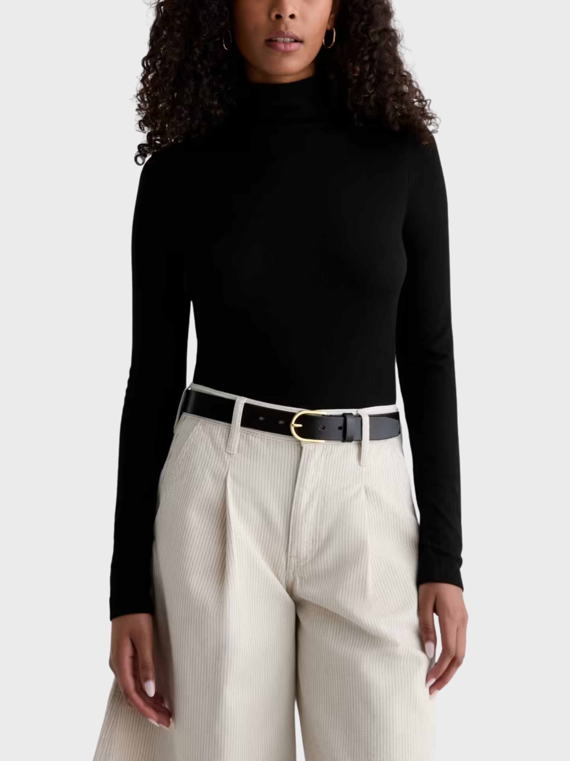 AG Chels Turtleneck Super Black-T-Shirts-West of Woodward Boutique-Vancouver-Canada