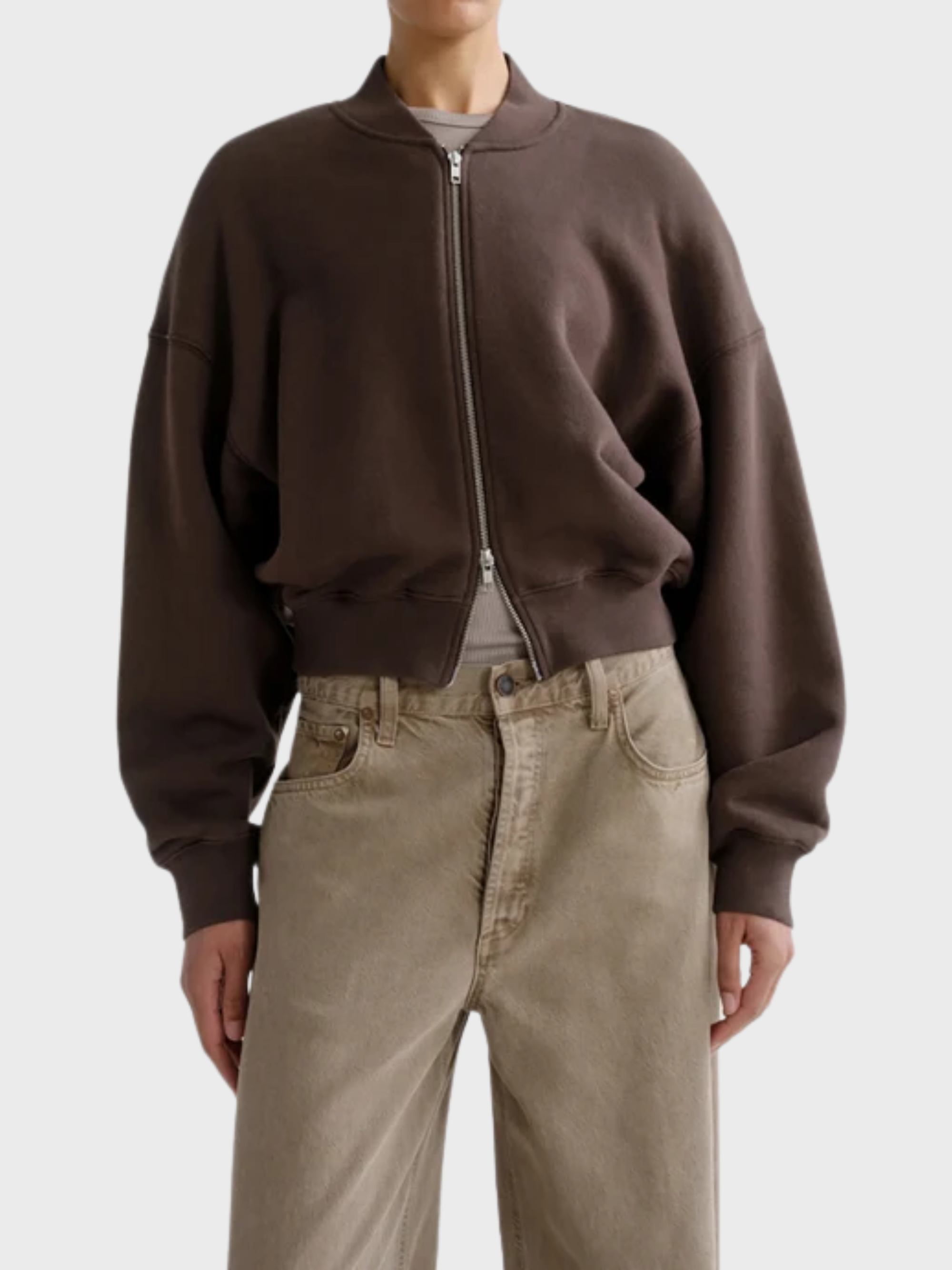 Agolde Tess Sweatshirt Bracken Dusty Brown-Sweatshirts-West of Woodward Boutique-Vancouver-Canada
