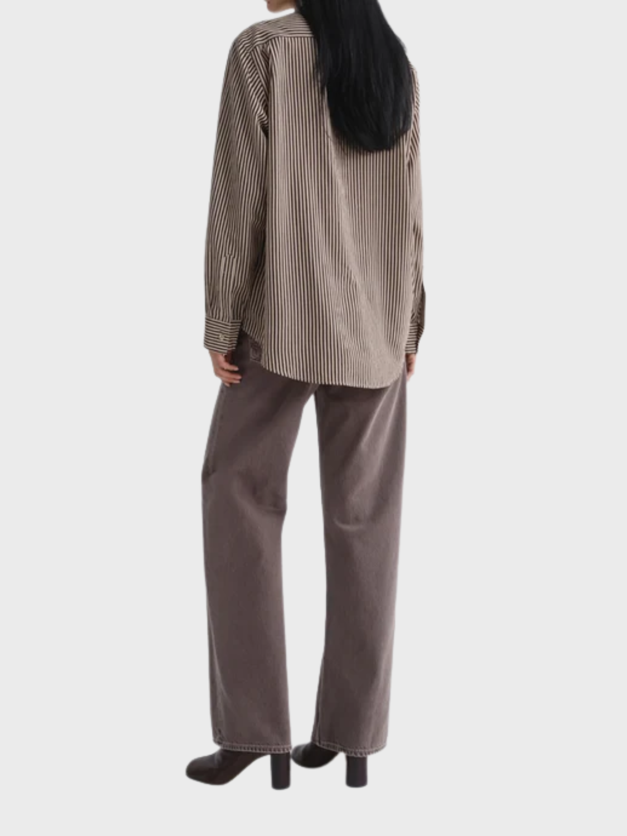 Agolde Aris Button Up Shirt Trace Stripe-Shirts-West of Woodward Boutique-Vancouver-Canada