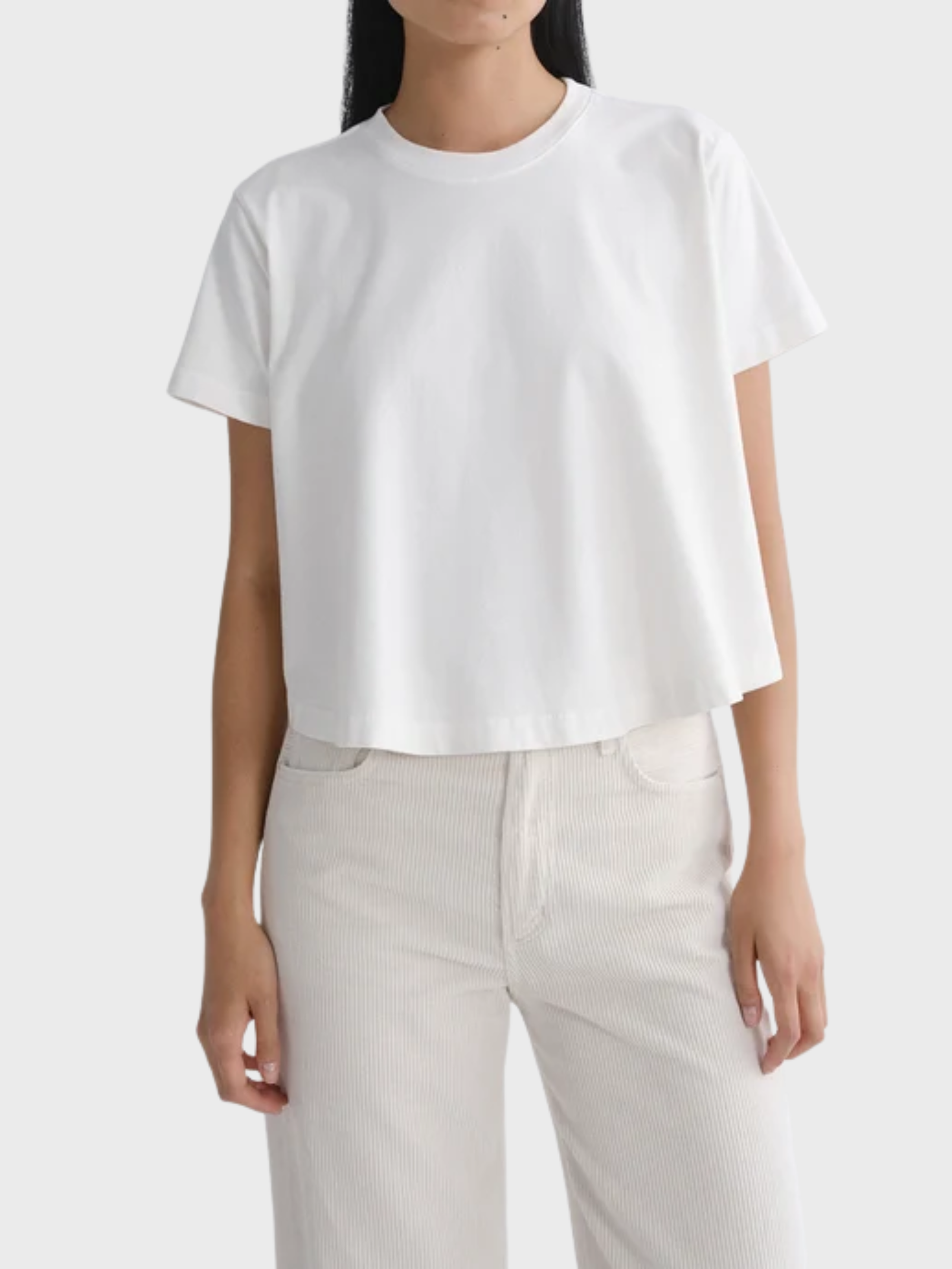 Agolde Marina T-shirt White Ash-T-Shirts-West of Woodward Boutique-Vancouver-Canada