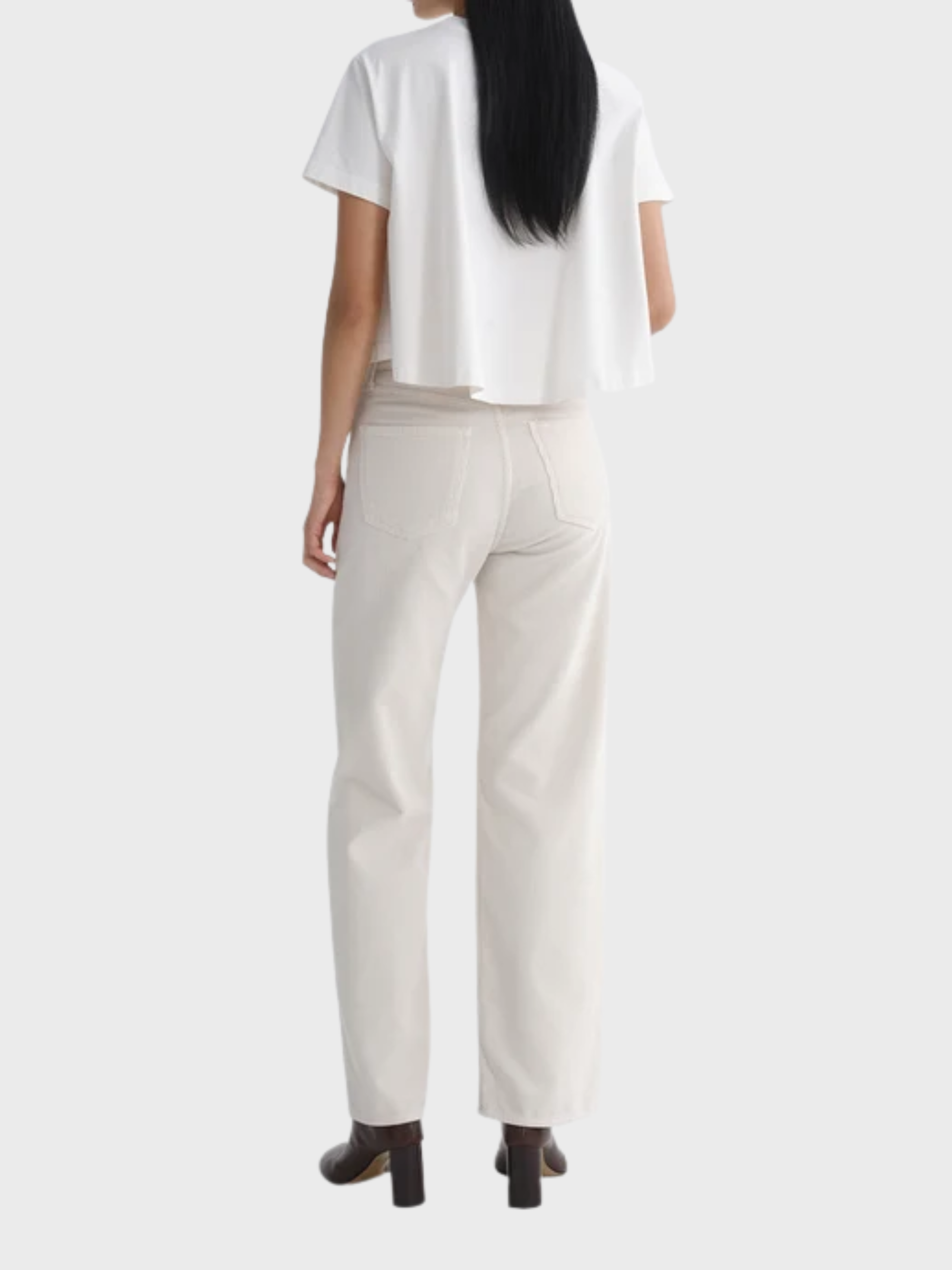 Agolde Marina T-shirt White Ash-T-Shirts-West of Woodward Boutique-Vancouver-Canada