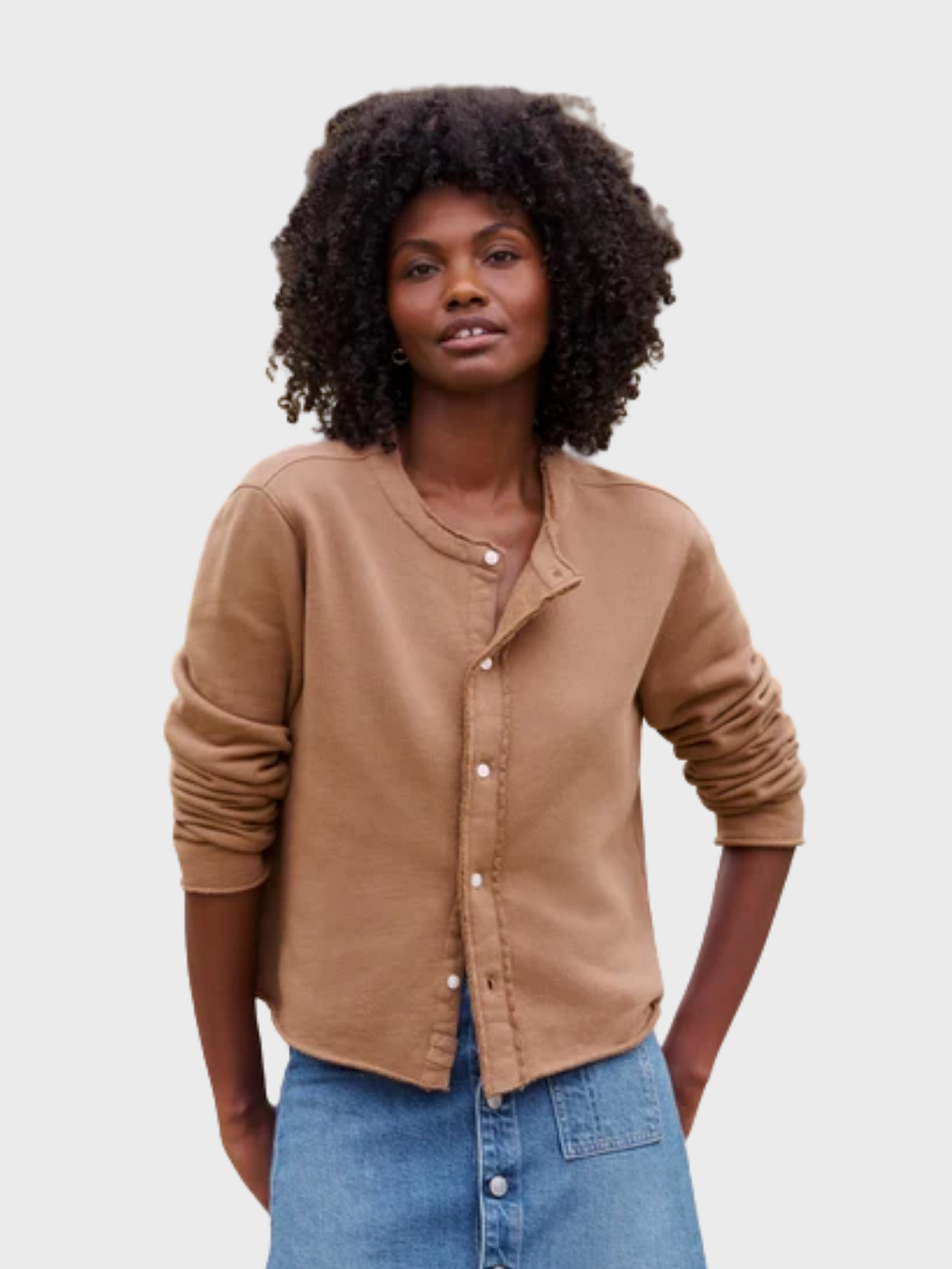 Frank & Eileen Jackie T-shirt Cardigan Chai-T-Shirts-West of Woodward Boutique-Vancouver-Canada