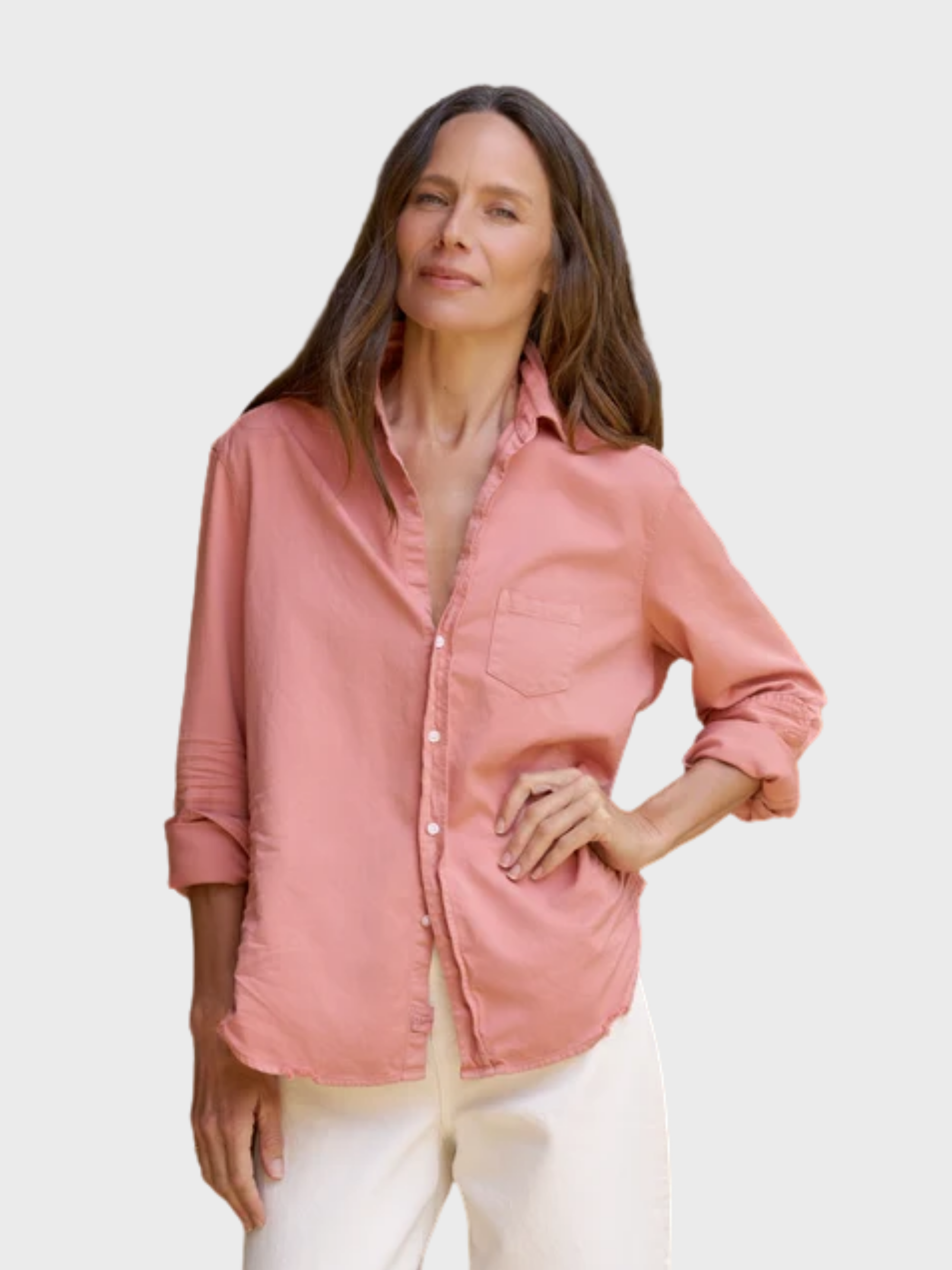 Frank & Eileen Button Up Shirt Adobe Denim-Shirts-West of Woodward Boutique-Vancouver-Canada