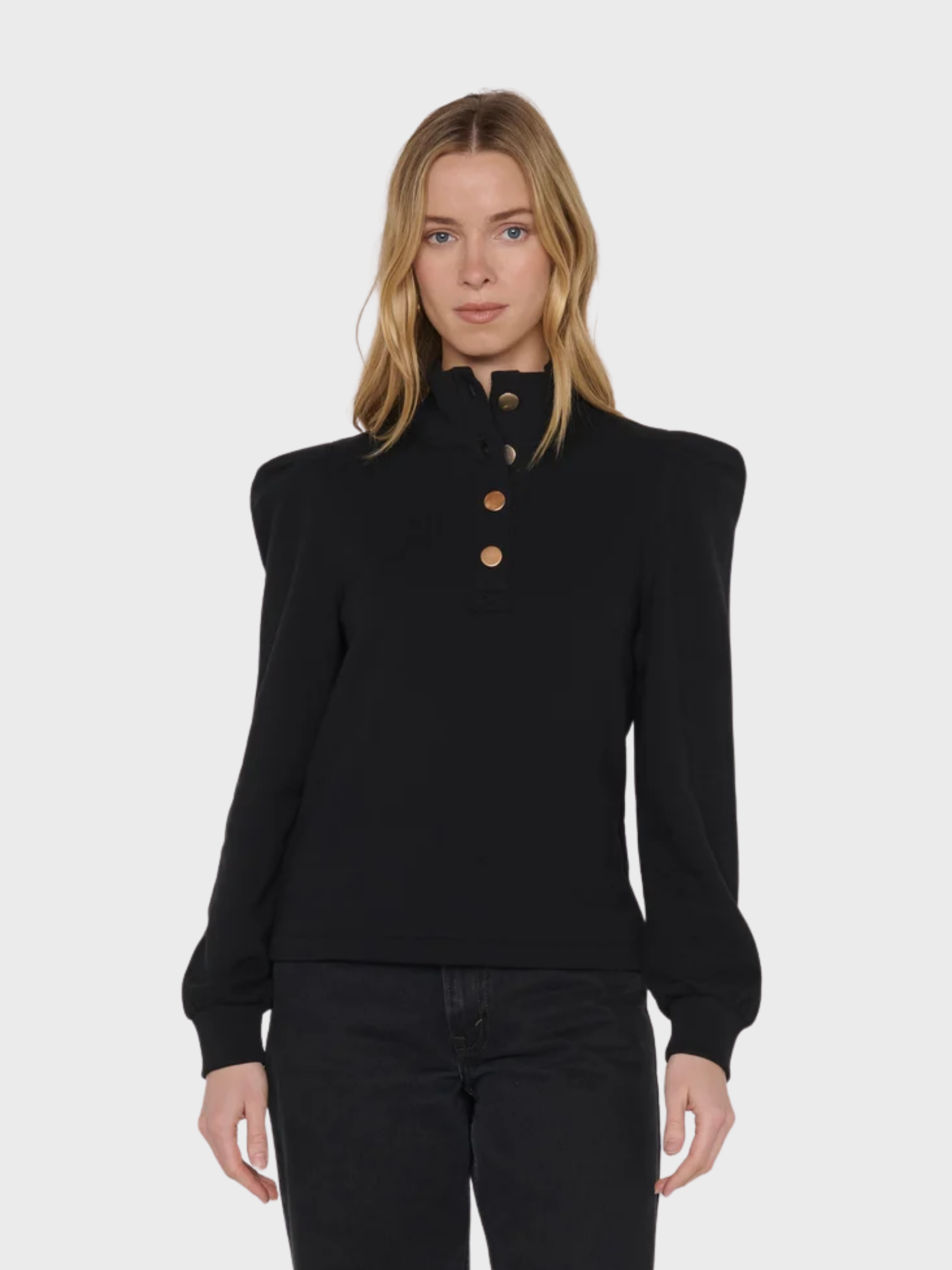 Nation Jessie Sweatshirt Jet Black-Sweatshirts-West of Woodward Boutique-Vancouver-Canada