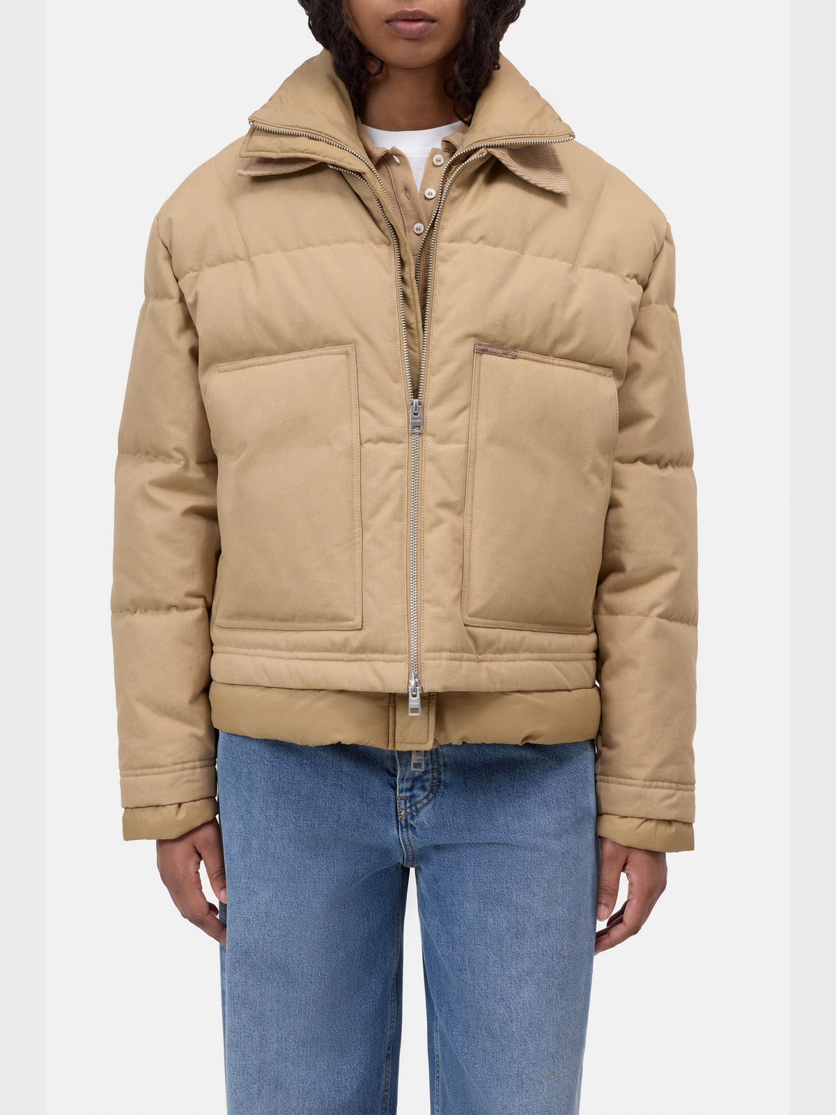 Closed Worker Puffer Jacket Wheat Beige-Coats-West of Woodward Boutique-Vancouver-Canada