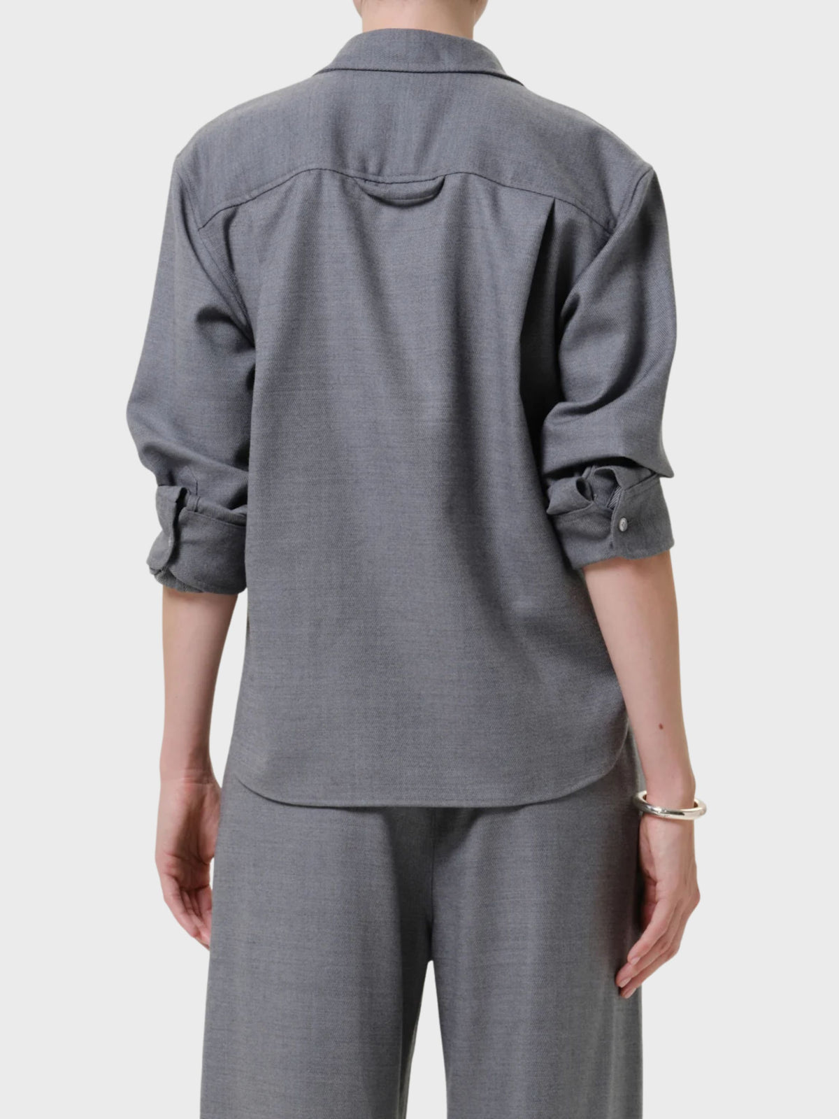 COH Kayla Shrunken Button Up Shirt Felted Wool Gris