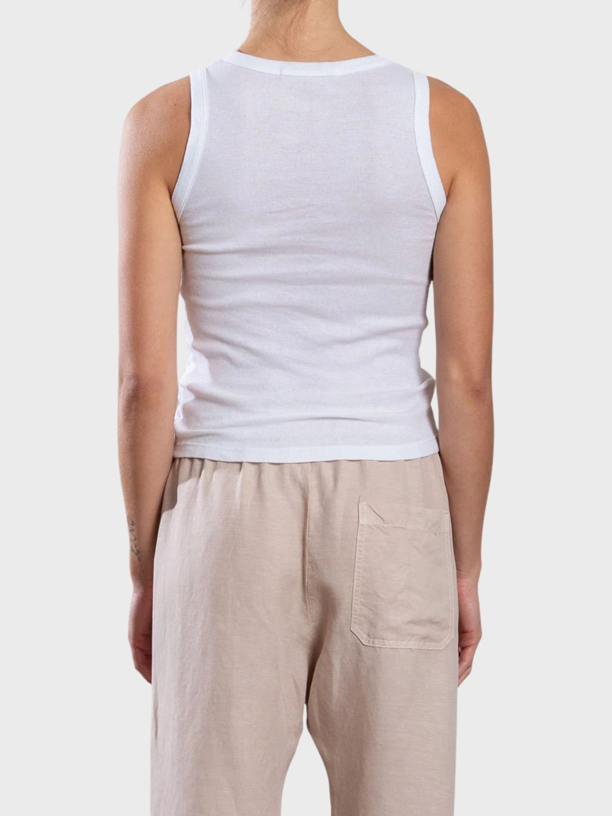 Pharaoh Athena Hi Neck Tank White-T-Shirts-West of Woodward Boutique-Vancouver-Canada