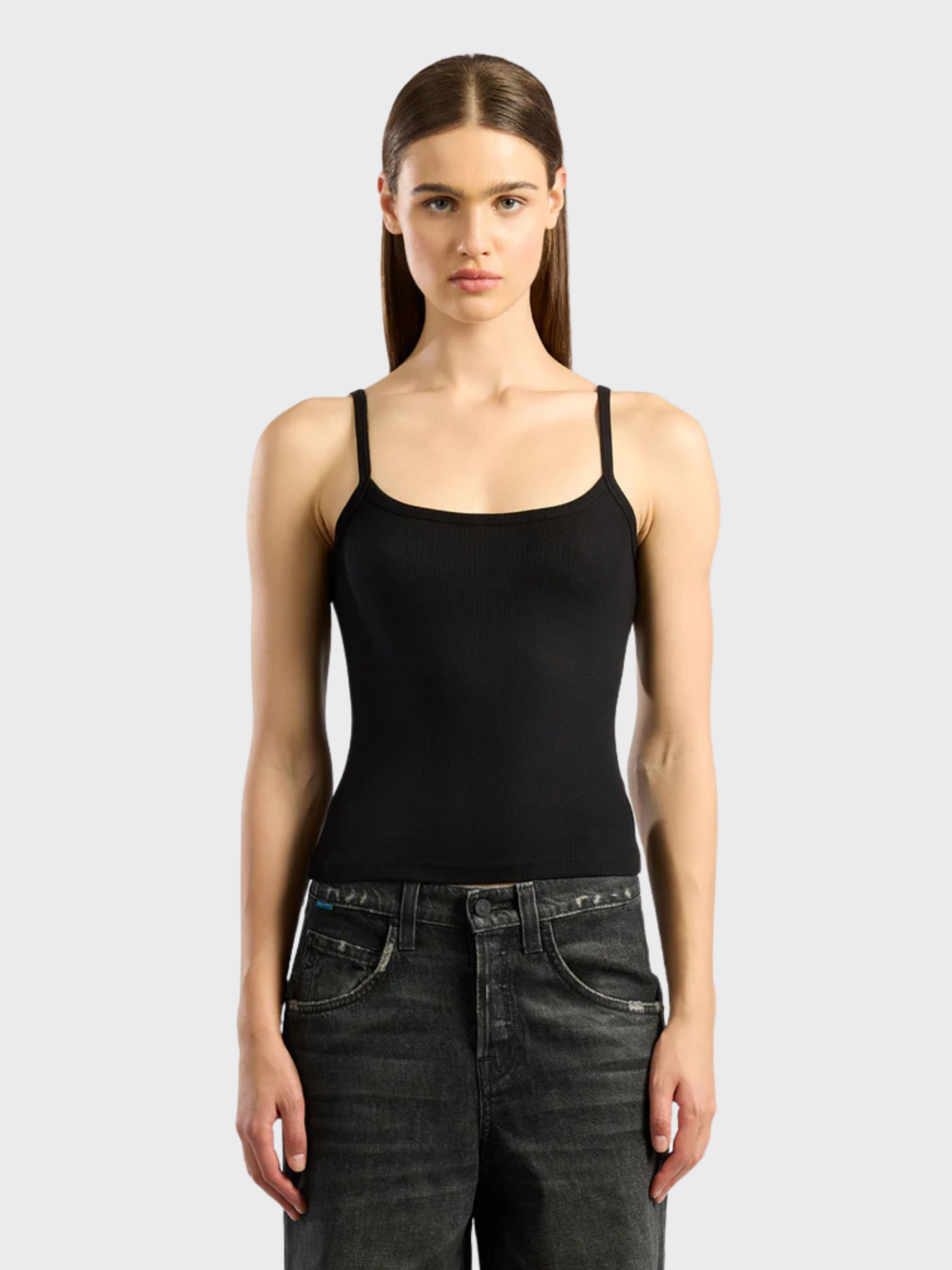 Cotton Citizen Verona Spaghetti Tank Jet Black-T-Shirts-West of Woodward Boutique-Vancouver-Canada