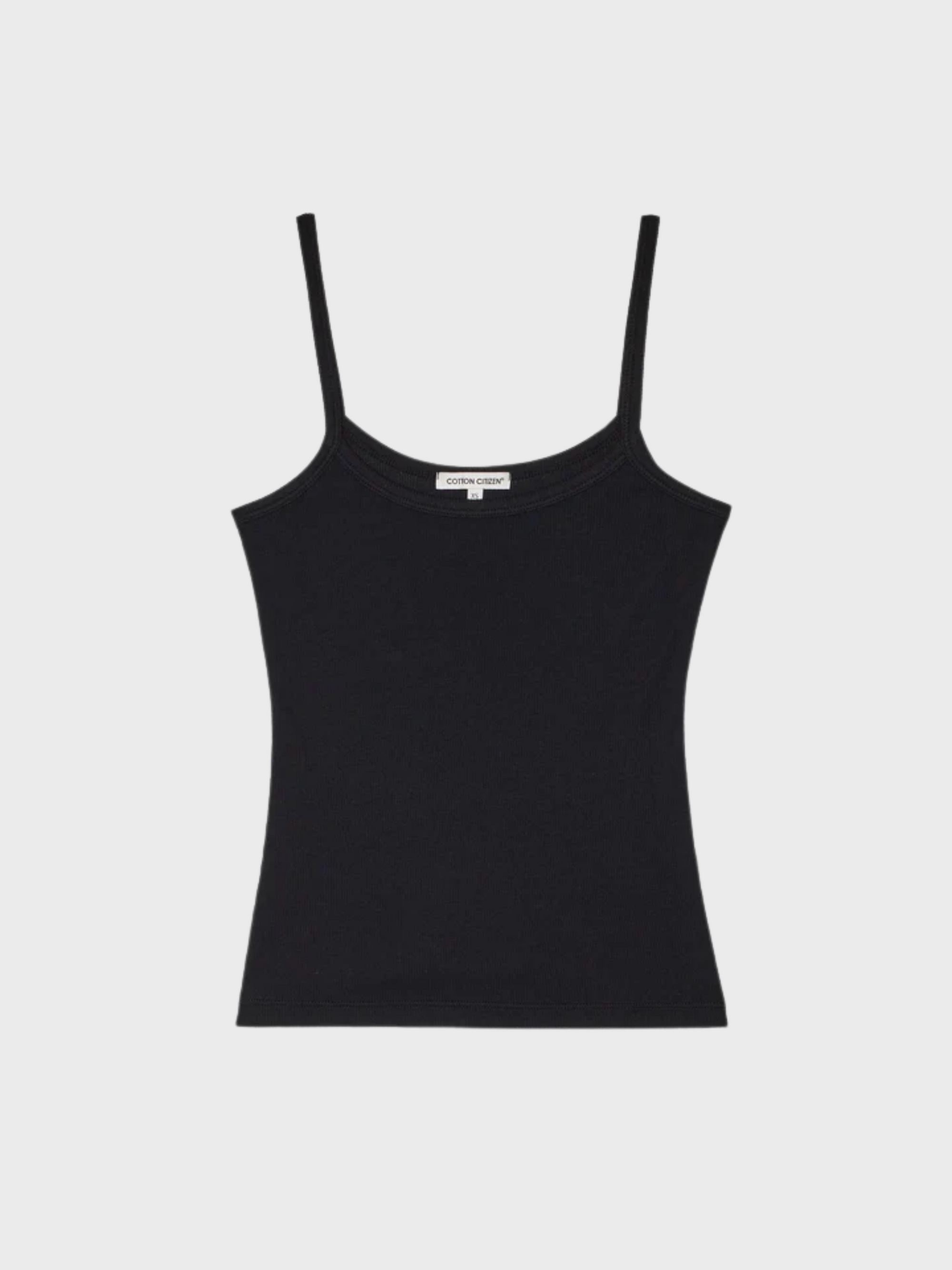 Cotton Citizen Verona Spaghetti Tank Jet Black-T-Shirts-West of Woodward Boutique-Vancouver-Canada