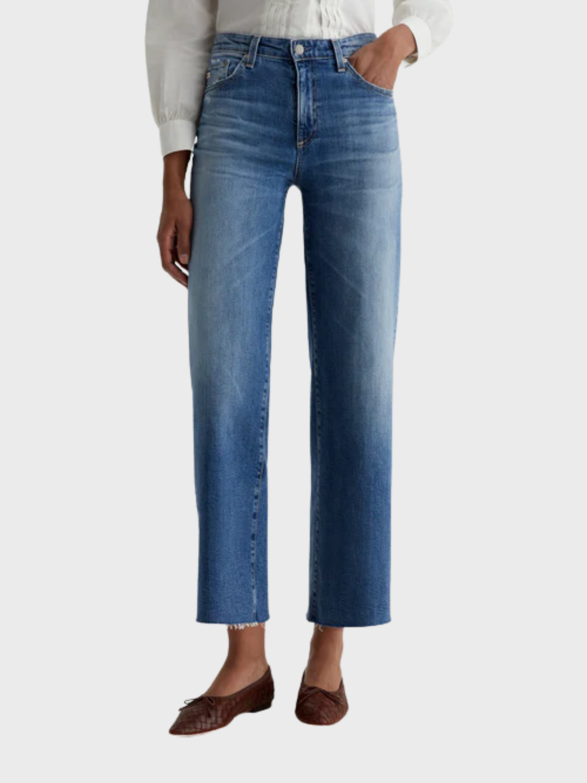 AG Saige Wide Leg Crop Denim Jeans 16 Years Postcard-Denim-West of Woodward Boutique-Vancouver-Canada