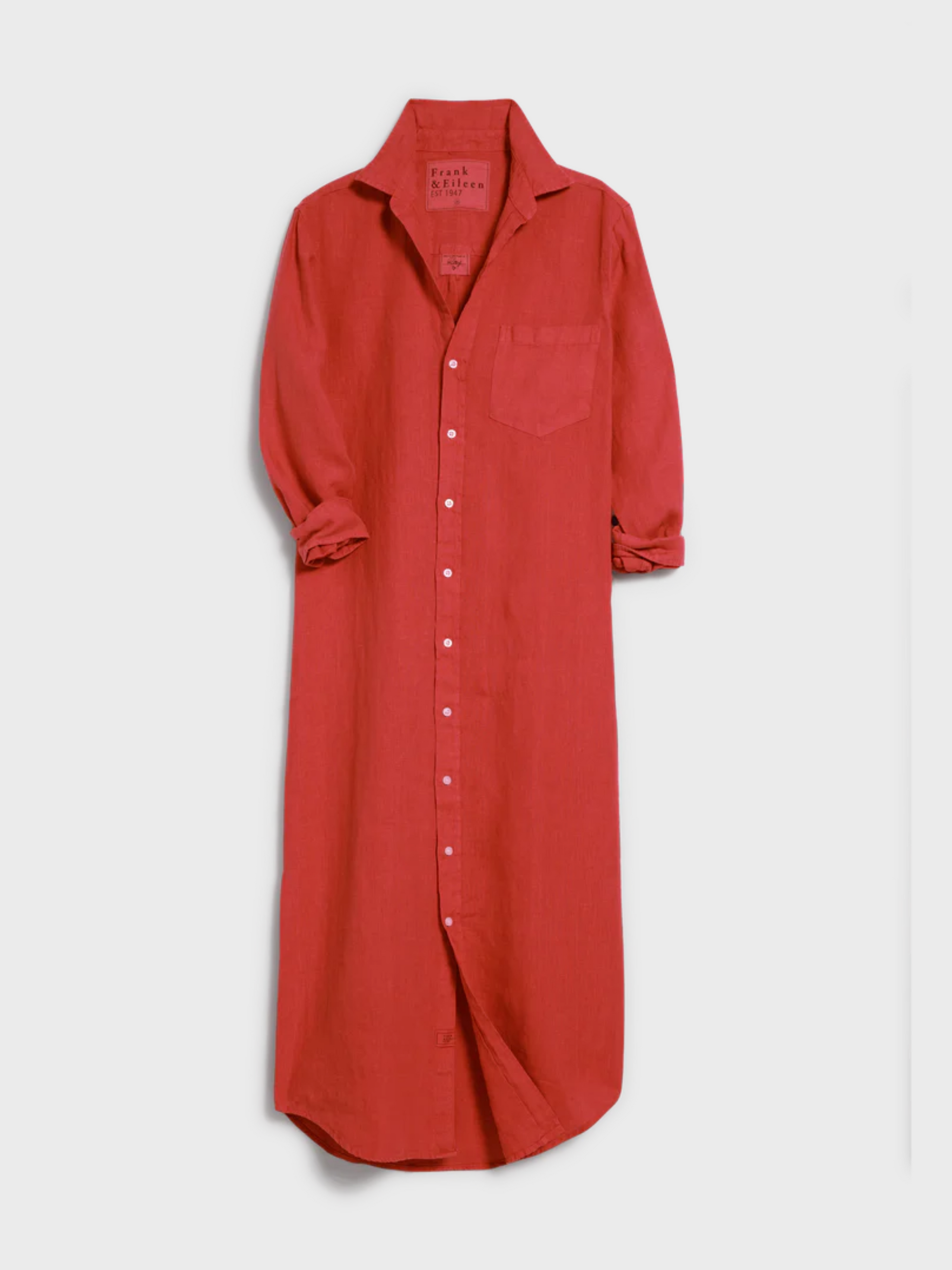 Frank & Eileen Rory Maxi Shirtdress Nantucket Red-Dresses-West of Woodward Boutique-Vancouver-Canada