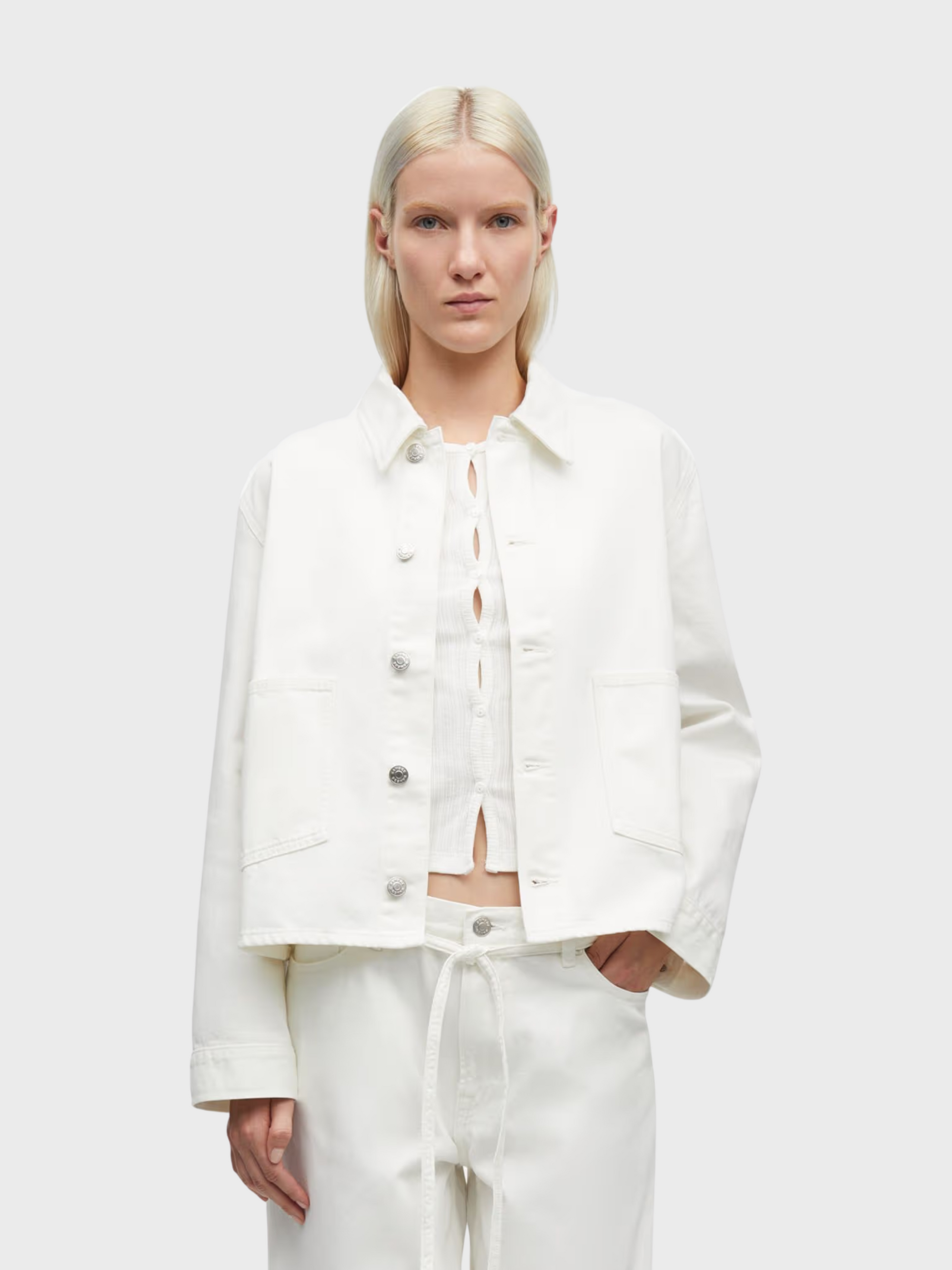 Samsoe Sanadina Jacket White Rock-Jackets-West of Woodward Boutique-Vancouver-Canada