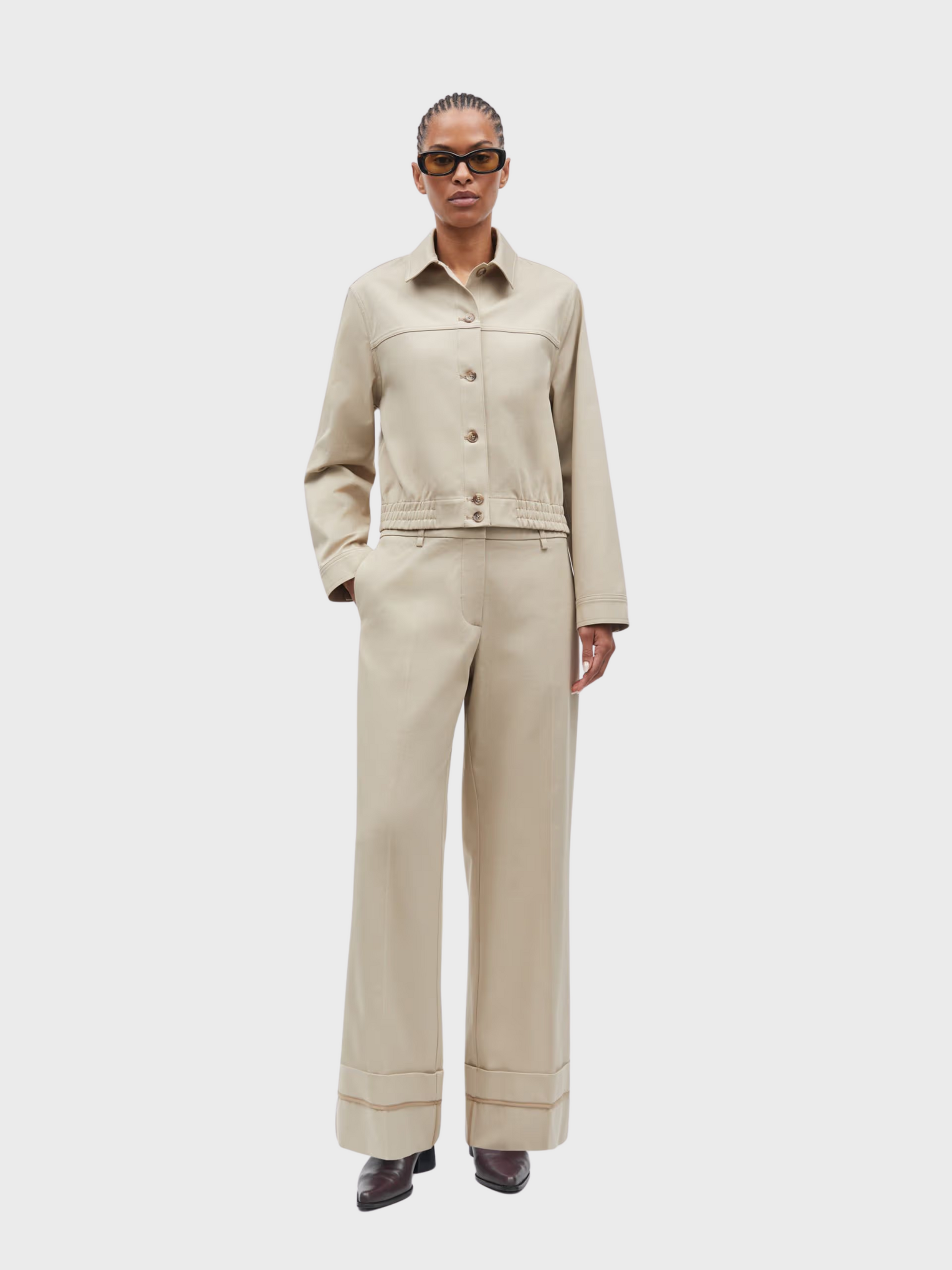 Samsoe Saesmella Trousers White Pepper-Pants-West of Woodward Boutique-Vancouver-Canada