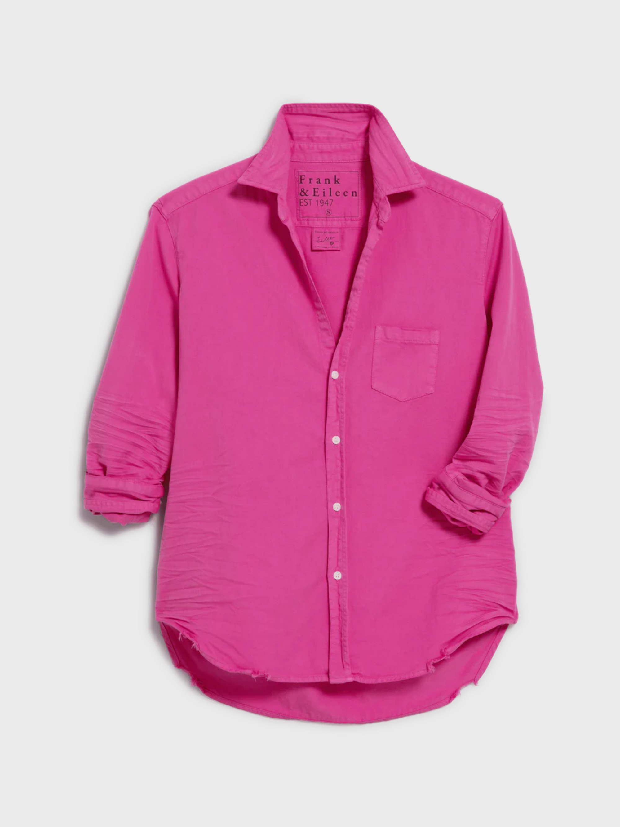 Frank & Eileen Eileen Button Up Shirt Hot Pink-Shirts-West of Woodward Boutique-Vancouver-Canada