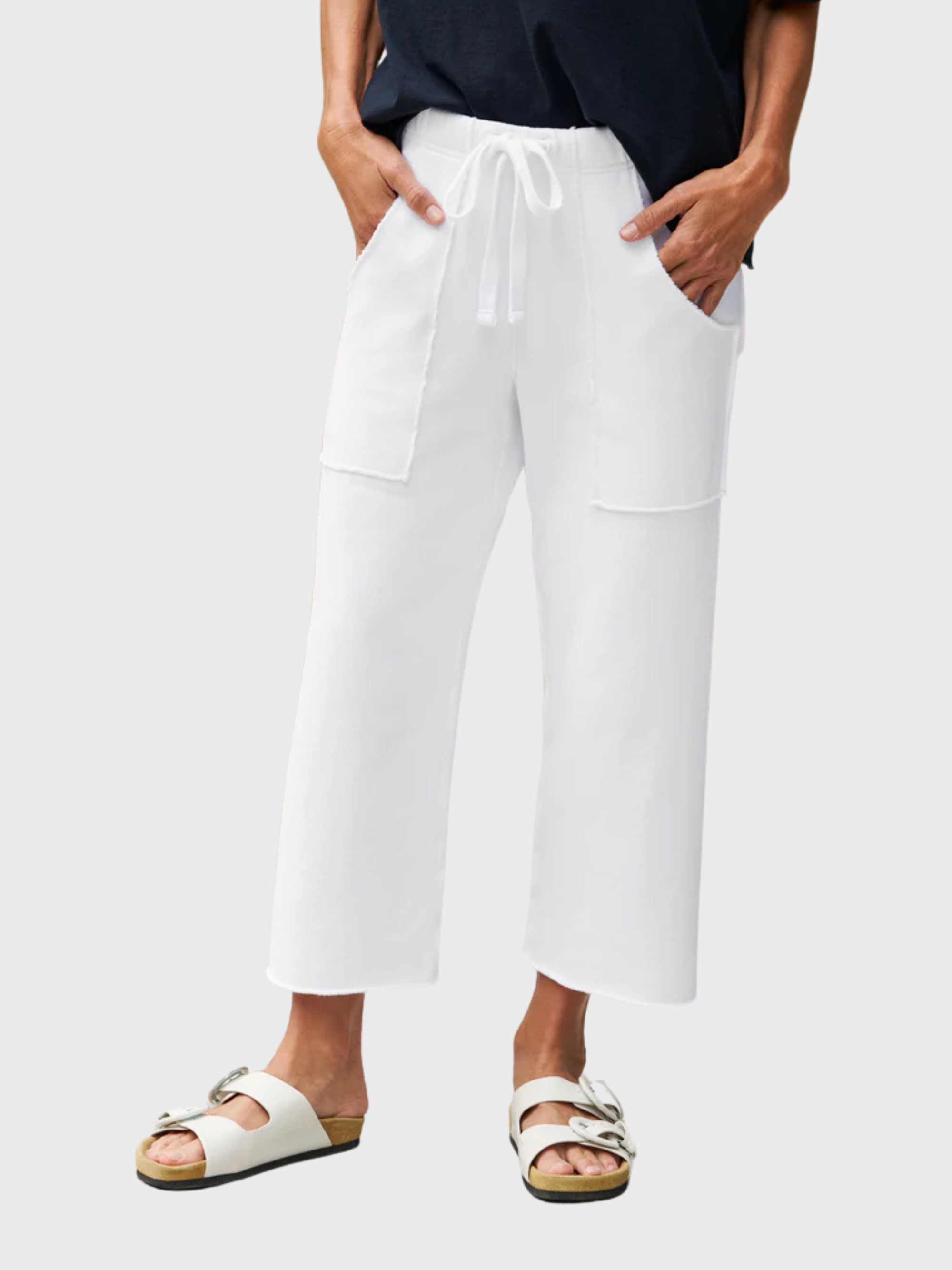 Frank & Eileen Penny Patch Pocket Sweatpant White-Sweatshirts-West of Woodward Boutique-Vancouver-Canada