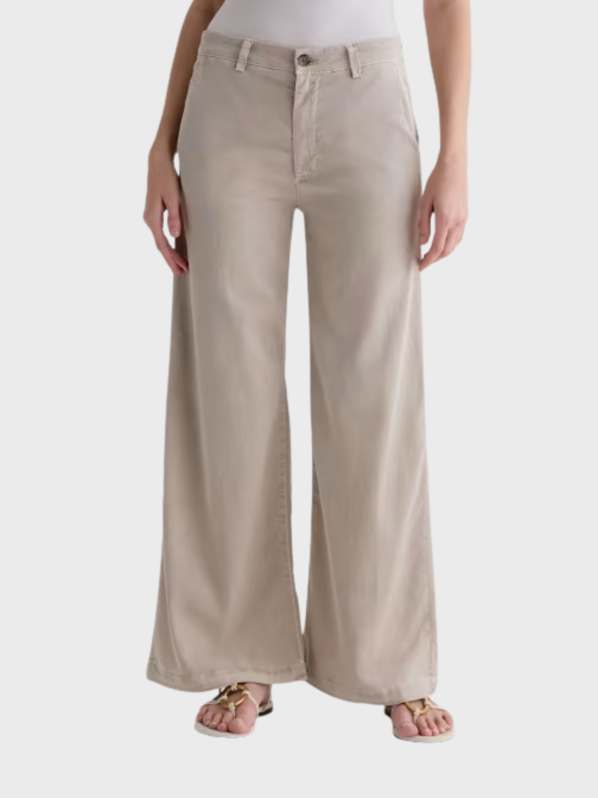 AG Caden Wide Leg Trouser Sulfur Simple Taupe-Pants-West of Woodward Boutique-Vancouver-Canada