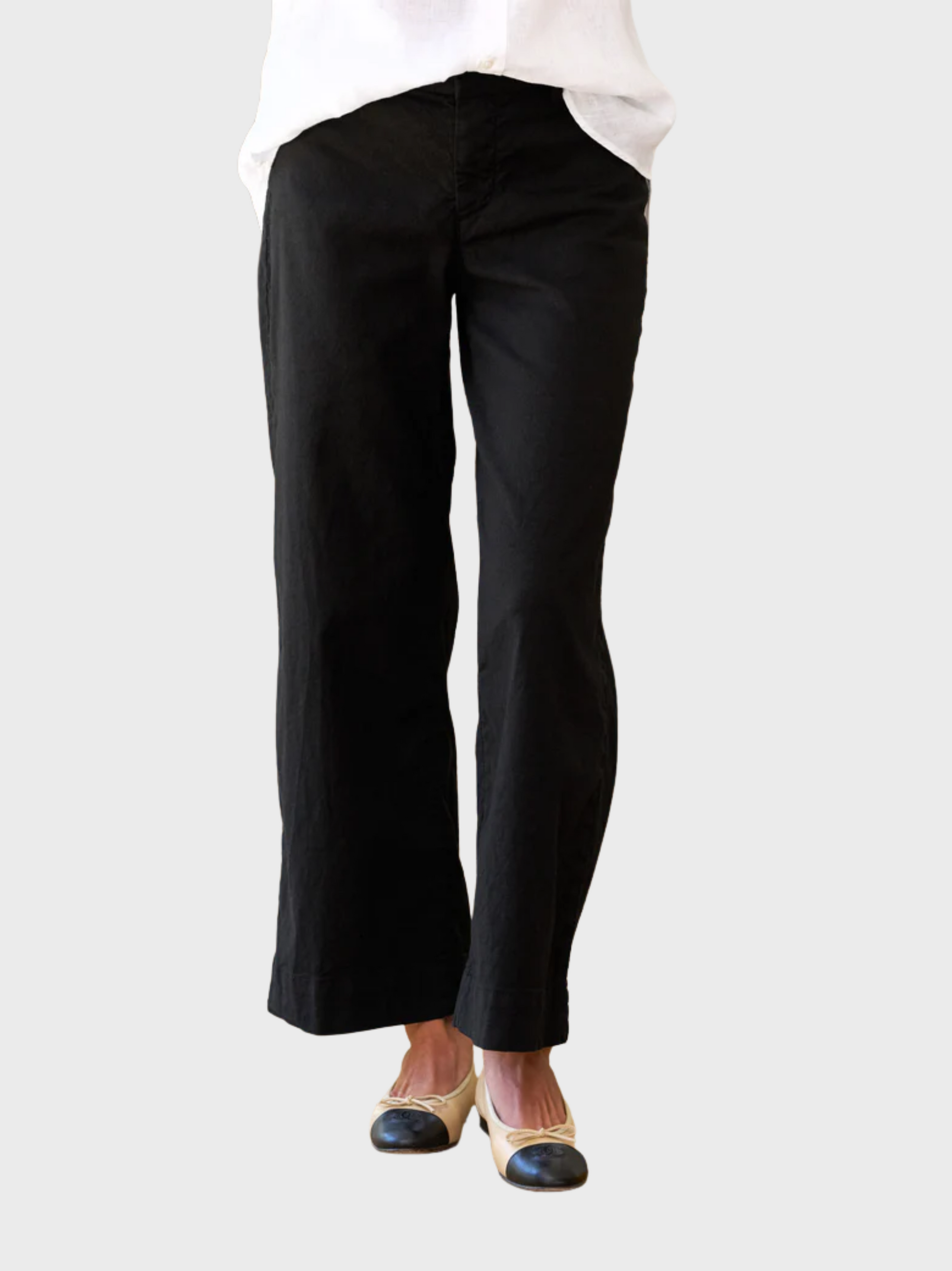 Frank & Eileen Wexford Utility Trouser Black Performance Linen-Pants-West of Woodward Boutique-Vancouver-Canada