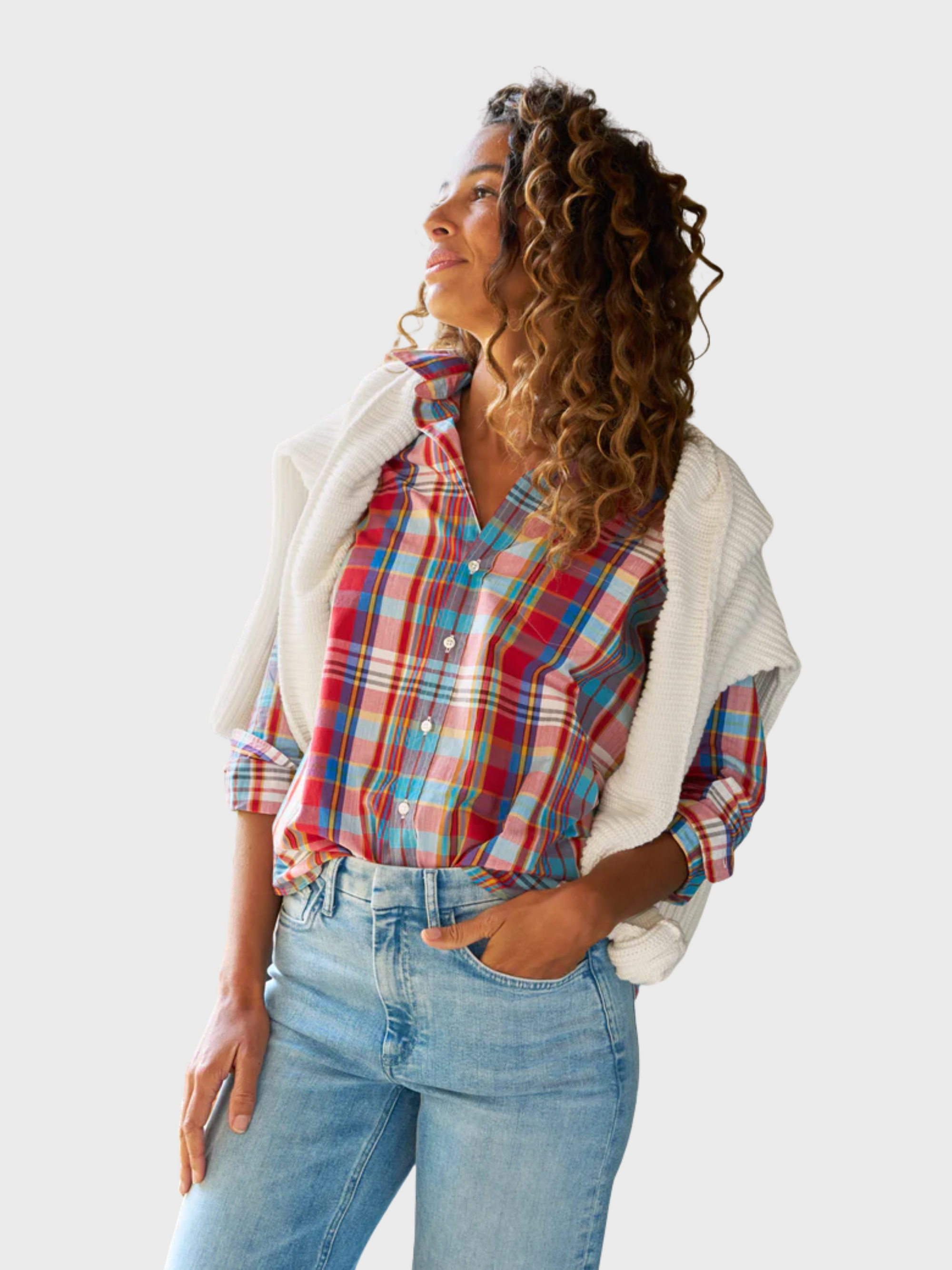 Frank & Eileen Eileen Button Up Shirt Primary Colour Plaid-Shirts-West of Woodward Boutique-Vancouver-Canada