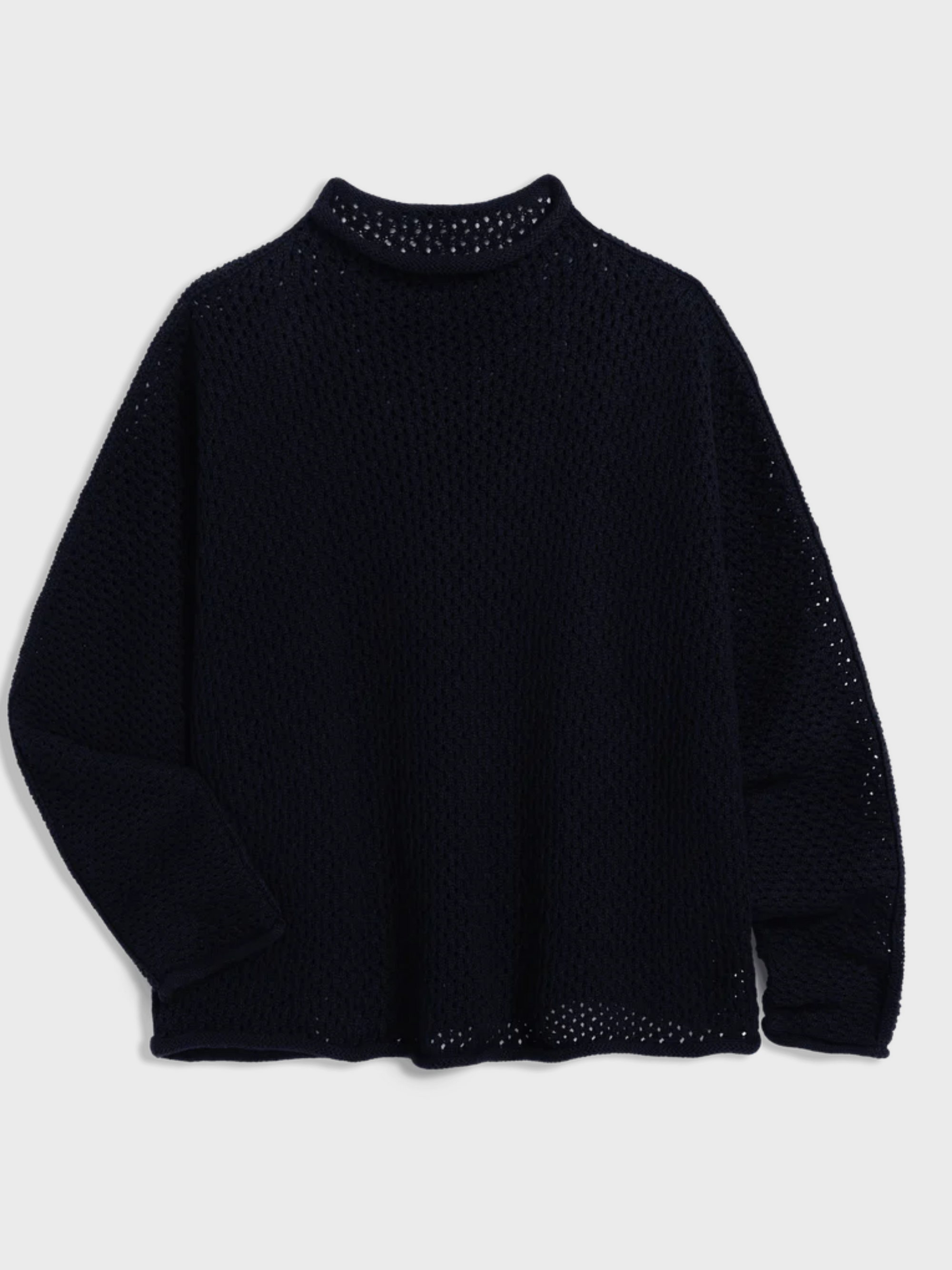 Frank & Eileen Monterey Pointelle Sweater Marine-Sweaters-West of Woodward Boutique-Vancouver-Canada