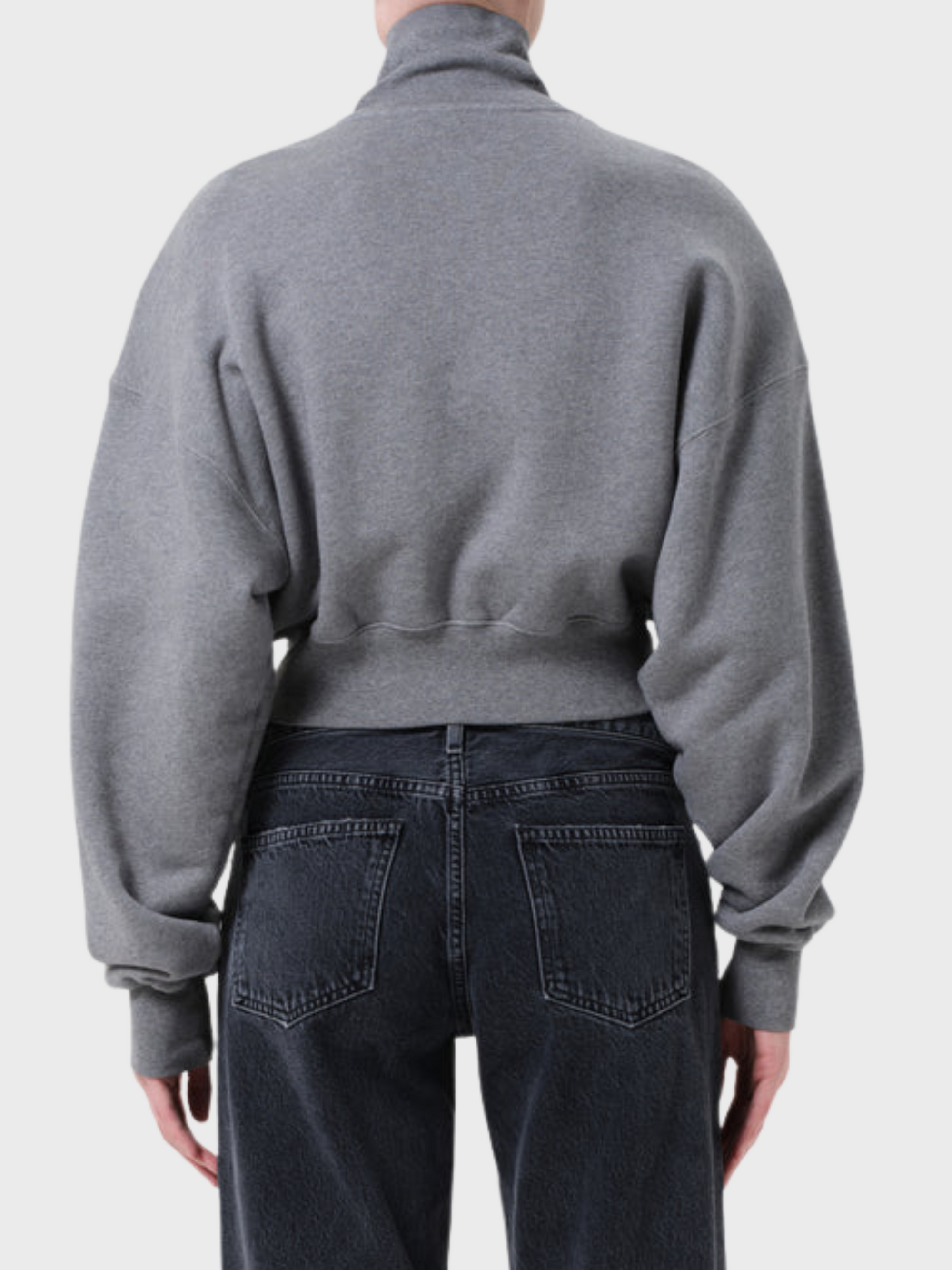 Agolde Darby Zip Up Grey Heather-Sweatshirts-West of Woodward Boutique-Vancouver-Canada