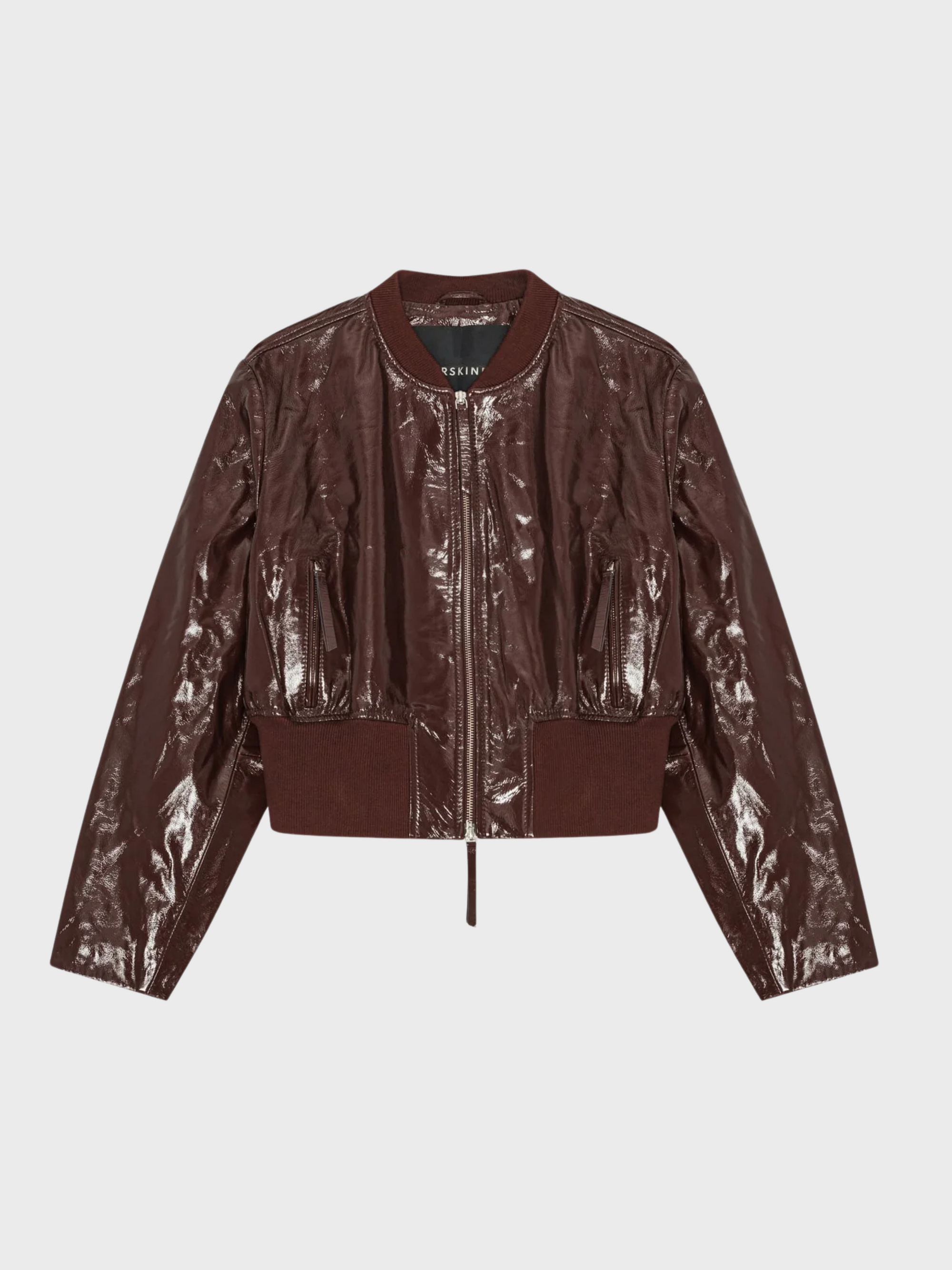 Herskind Herry Leather Bomber Jacket Mahogany-Jackets-West of Woodward Boutique-Vancouver-Canada