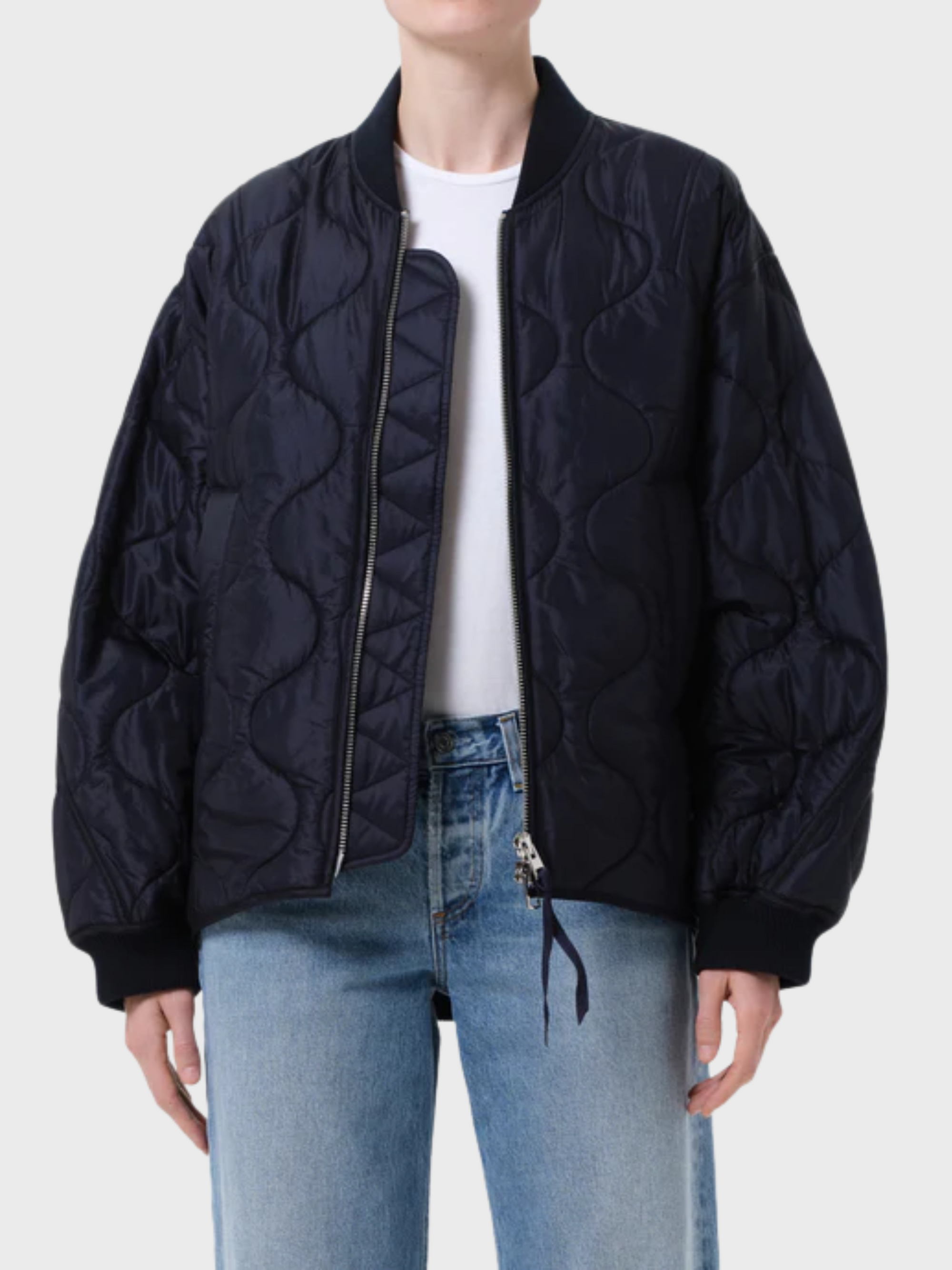 Agolde Isla Quilted Jacket Ink-Coats-West of Woodward Boutique-Vancouver-Canada