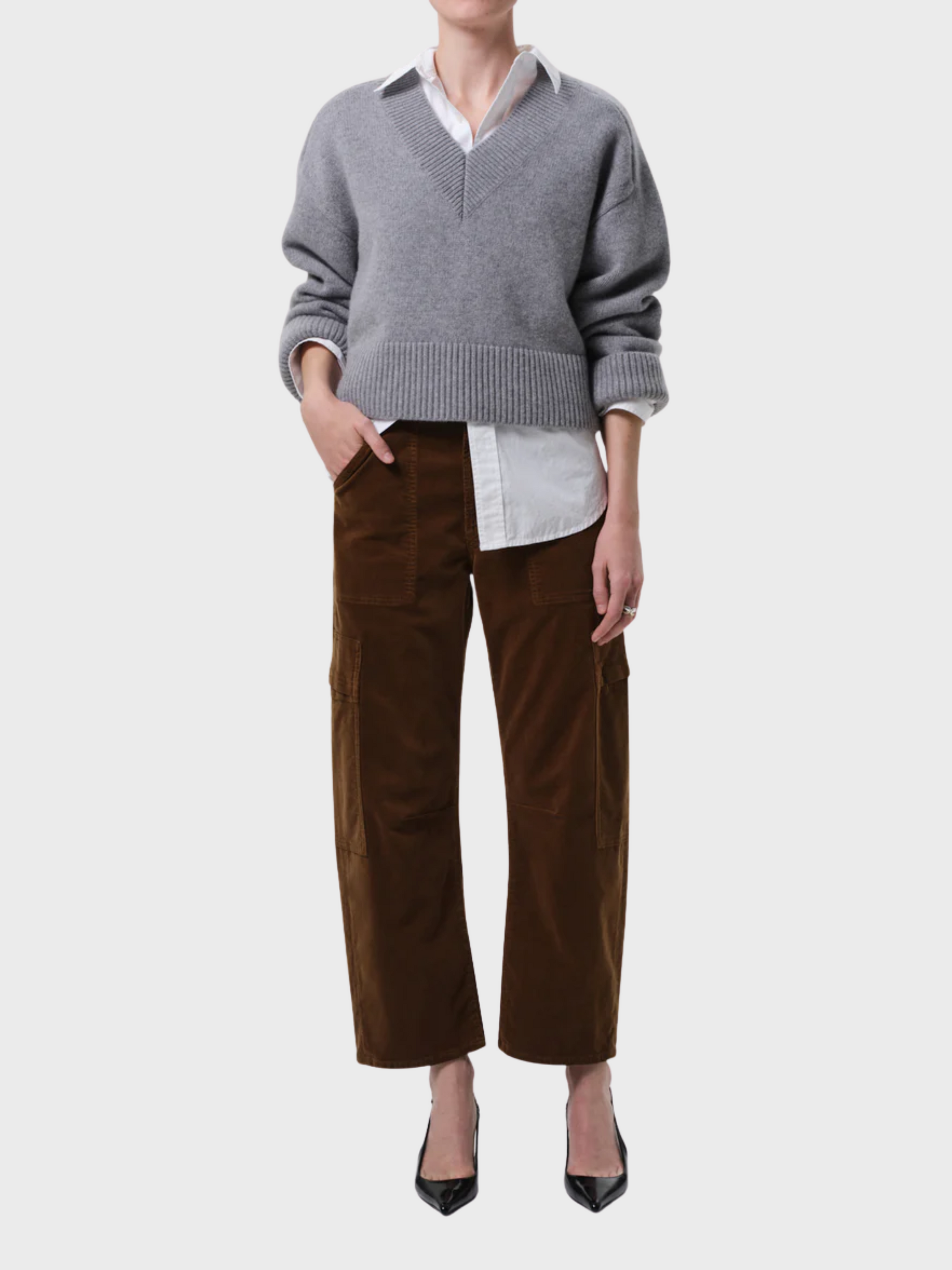 COH Marcelle Low Slung Cargo Pant Corduroy Manuka-Pants-West of Woodward Boutique-Vancouver-Canada