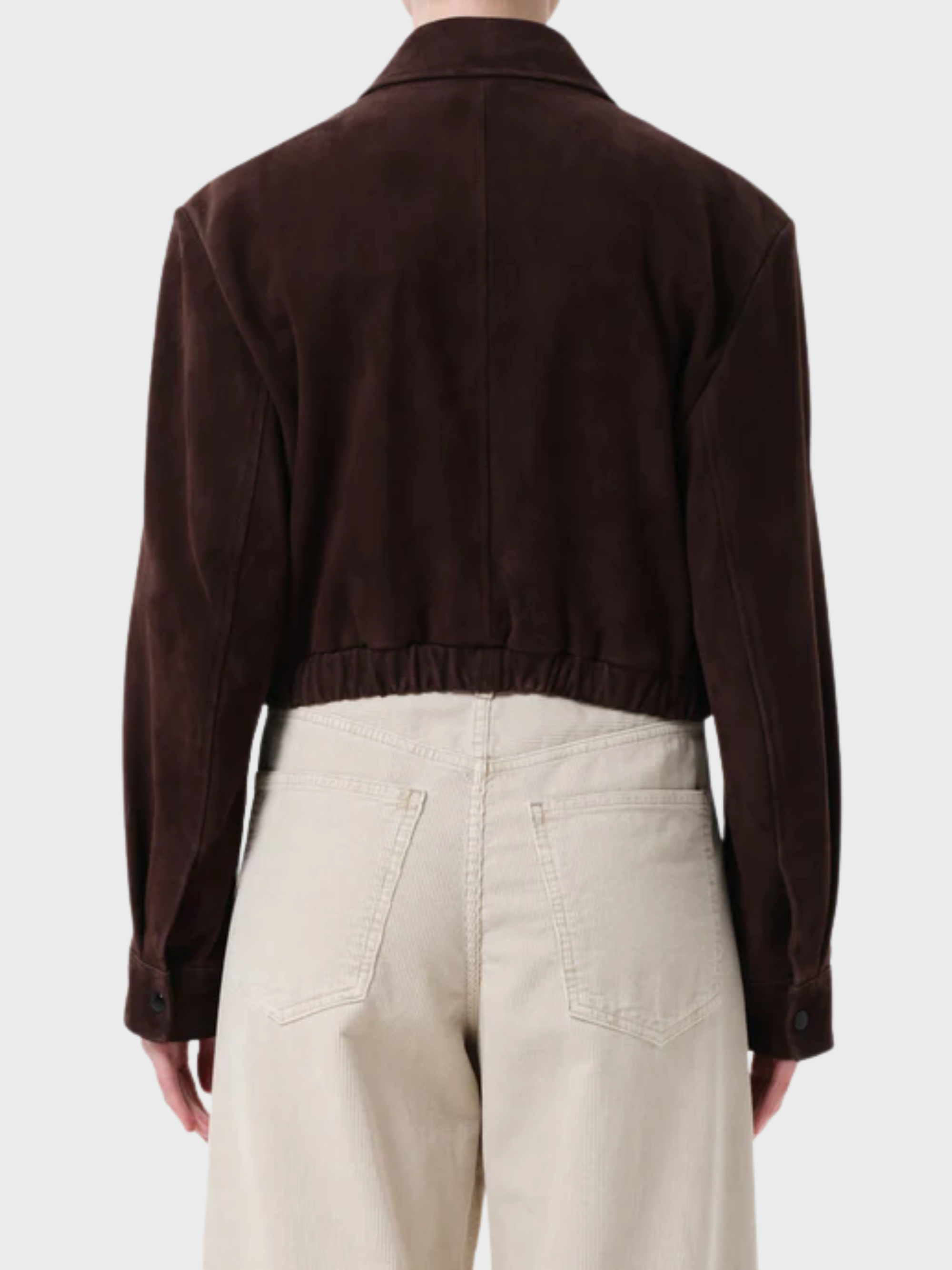 Agolde Nahla Cropped Suede Jacket Root-Jackets-West of Woodward Boutique-Vancouver-Canada