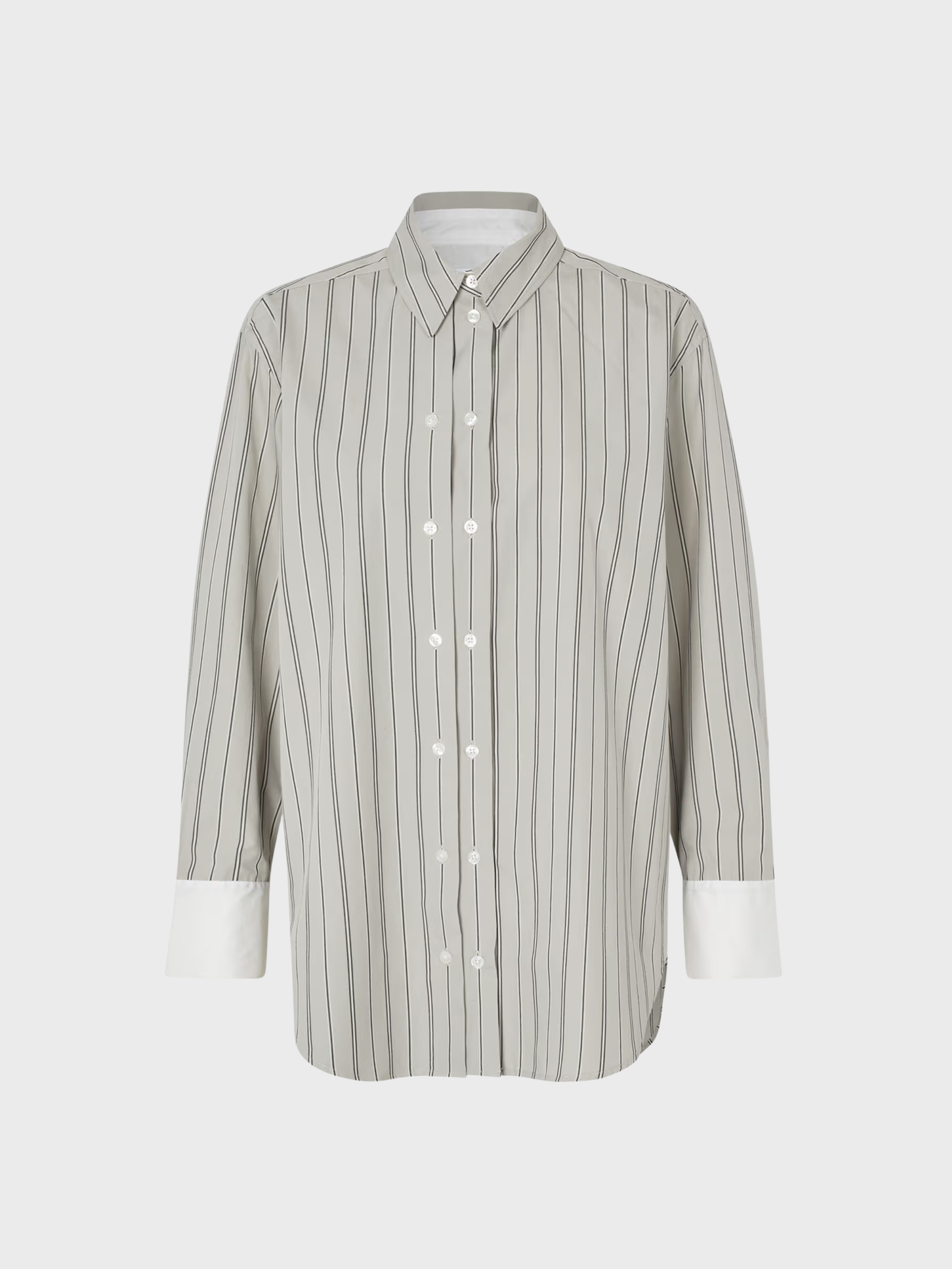 Samsoe Salas Shirt Alfalfa Stripe-Shirts-West of Woodward Boutique-Vancouver-Canada