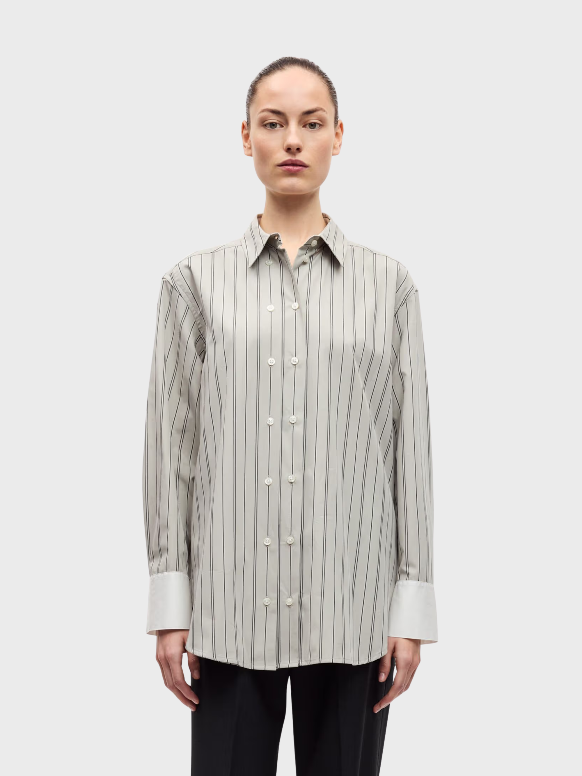 Samsoe Salas Shirt Alfalfa Stripe-Shirts-West of Woodward Boutique-Vancouver-Canada