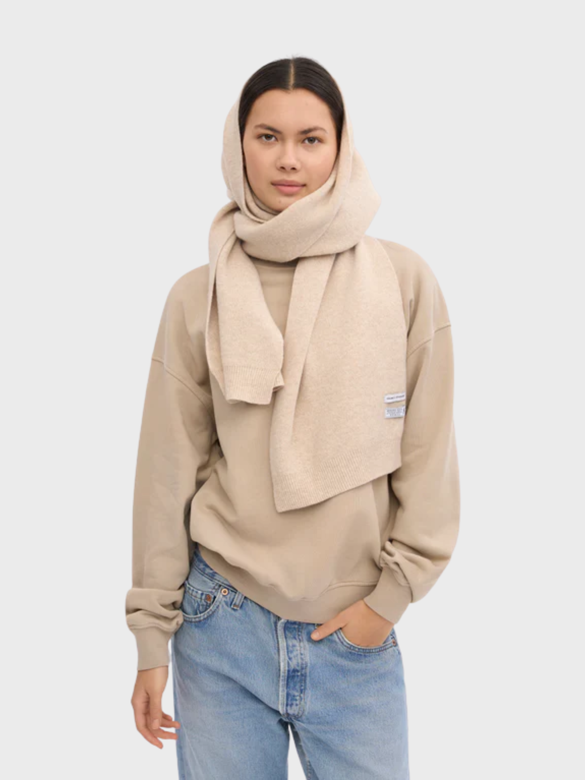 Colorful Standard Merino Wool Scarf Ivory-Accessories-West of Woodward Boutique-Vancouver-Canada