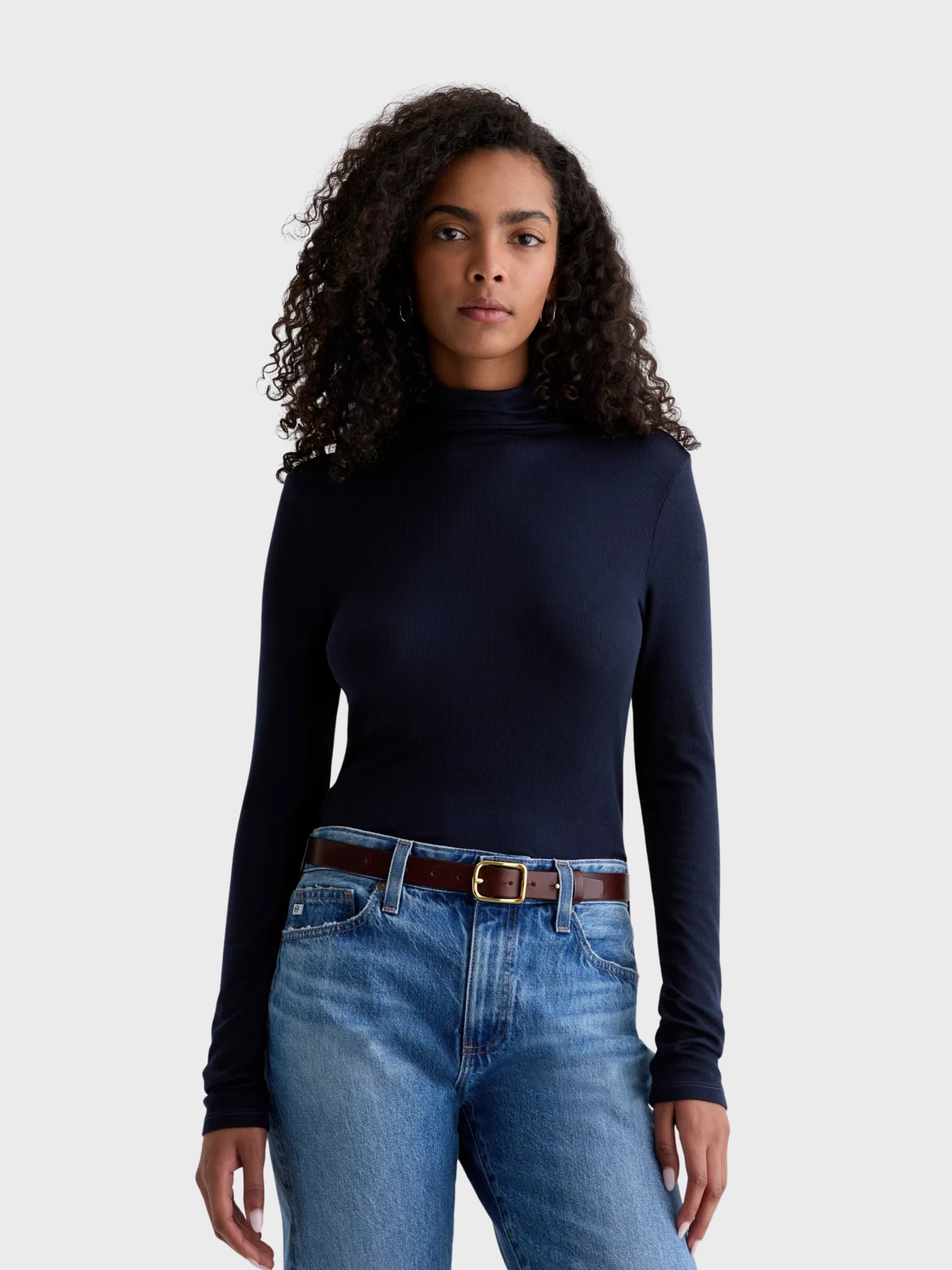 AG Chels Turtleneck Top Deep Trenches-T-Shirts-West of Woodward Boutique-Vancouver-Canada