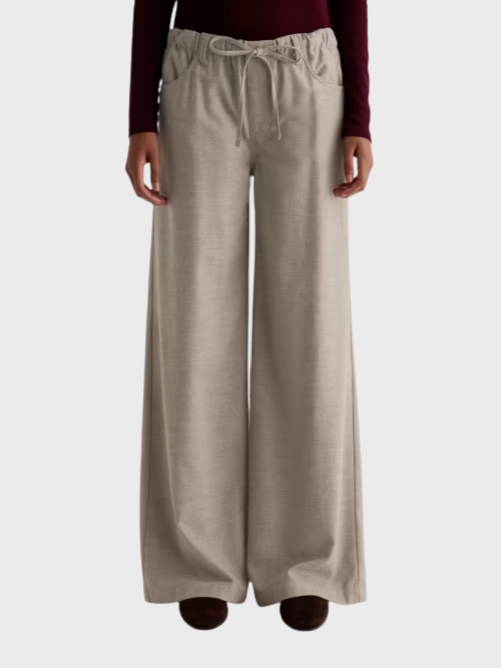 AG Stella Cinched Pant Melange Oat-Pants-West of Woodward Boutique-Vancouver-Canada