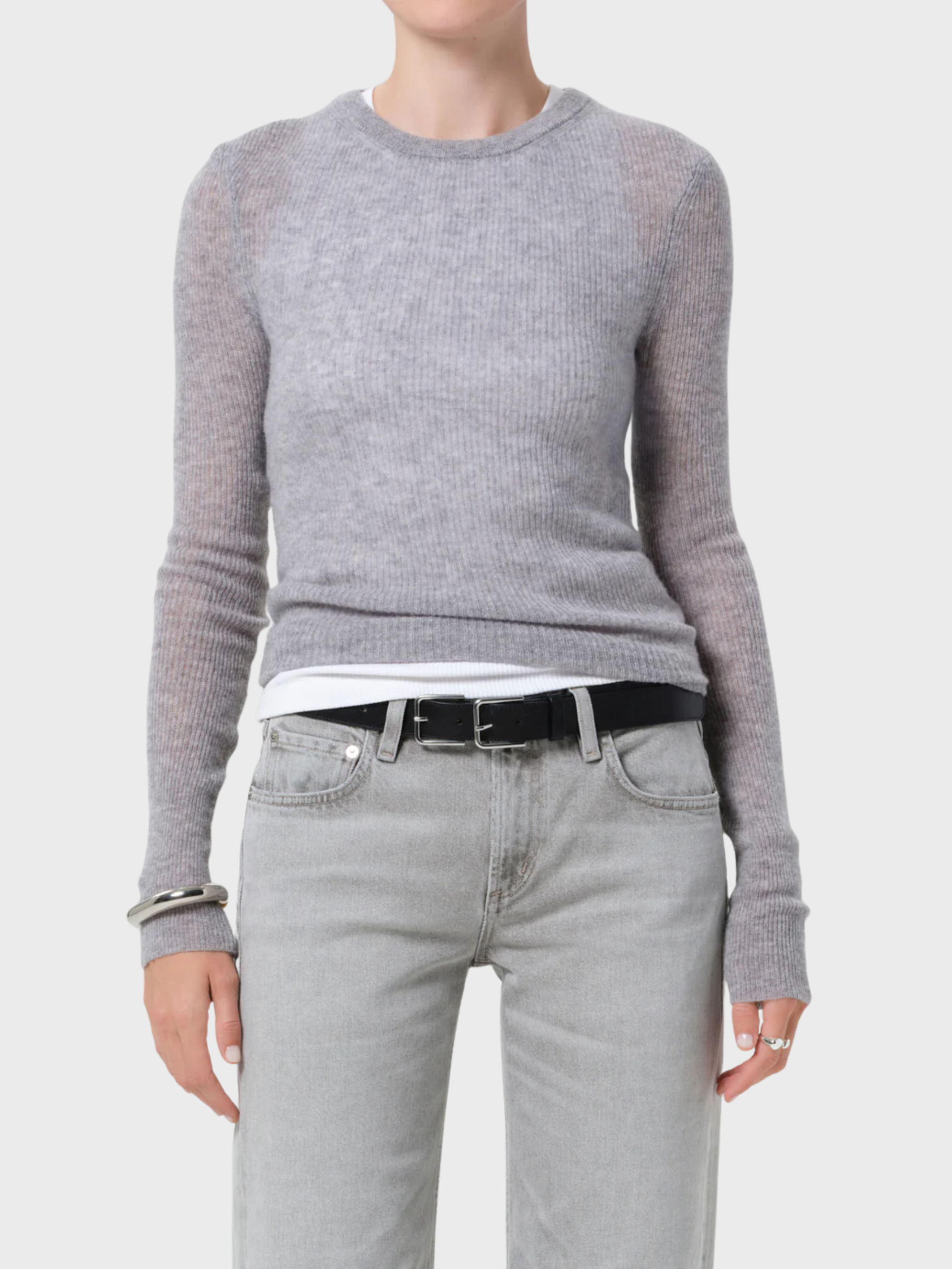 COH Alessia Crewneck Sweater Dark Heather Grey-Sweaters-West of Woodward Boutique-Vancouver-Canada