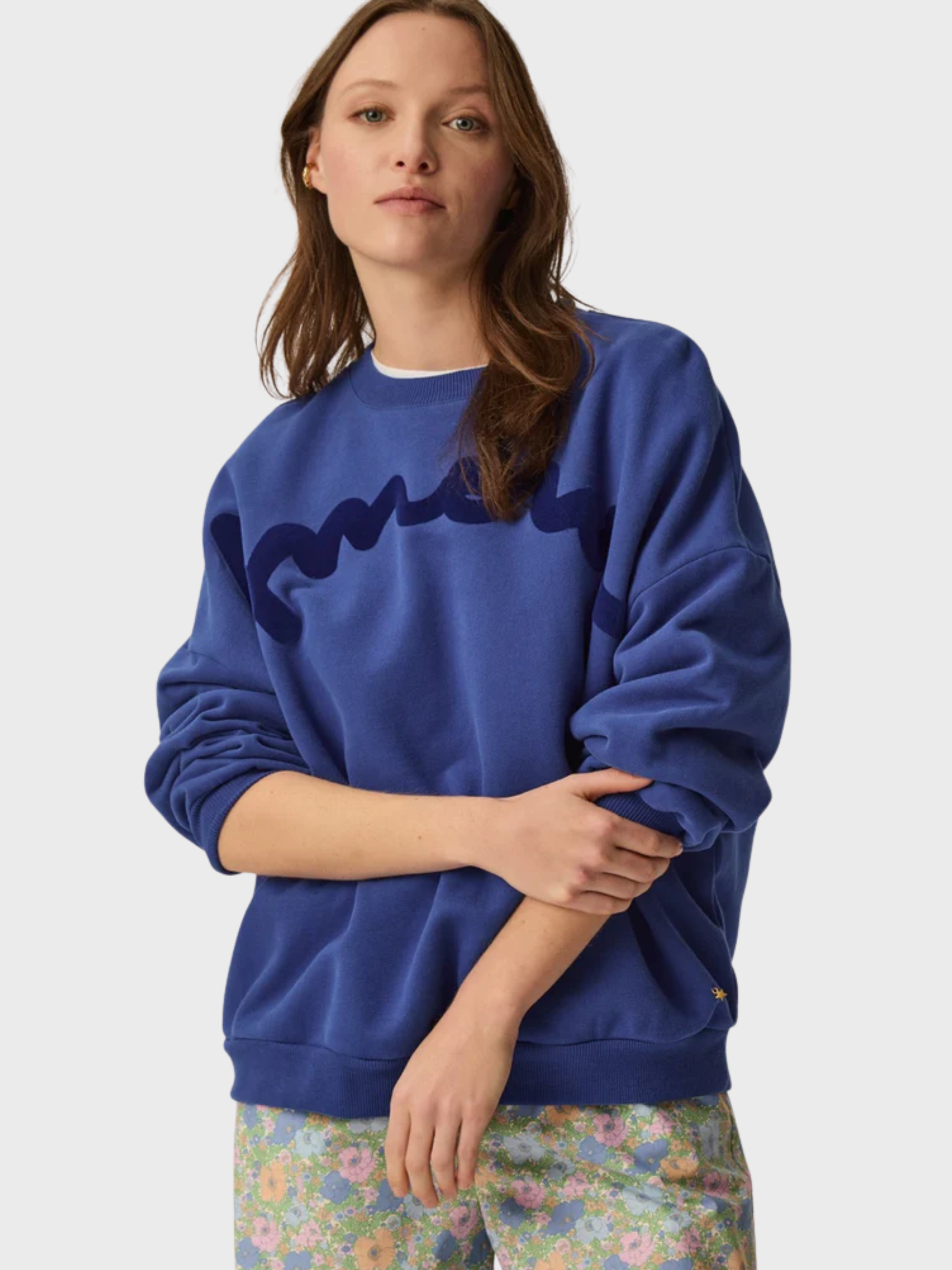 Des Petits Hauts June Crewneck Sweatshirt Indigo-Sweatshirts-West of Woodward Boutique-Vancouver-Canada