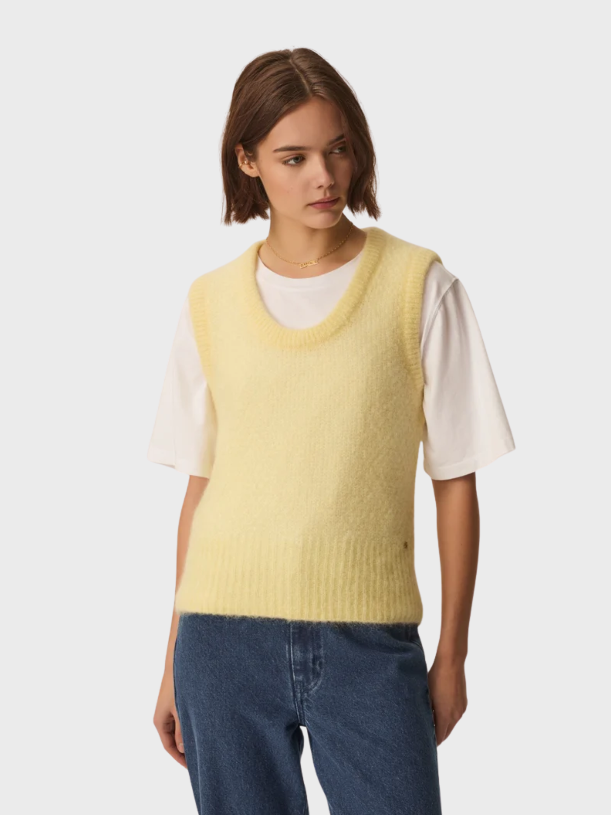 Des Petits Hauts Aldino Knit Vest-T-Shirts-West of Woodward Boutique-Vancouver-Canada