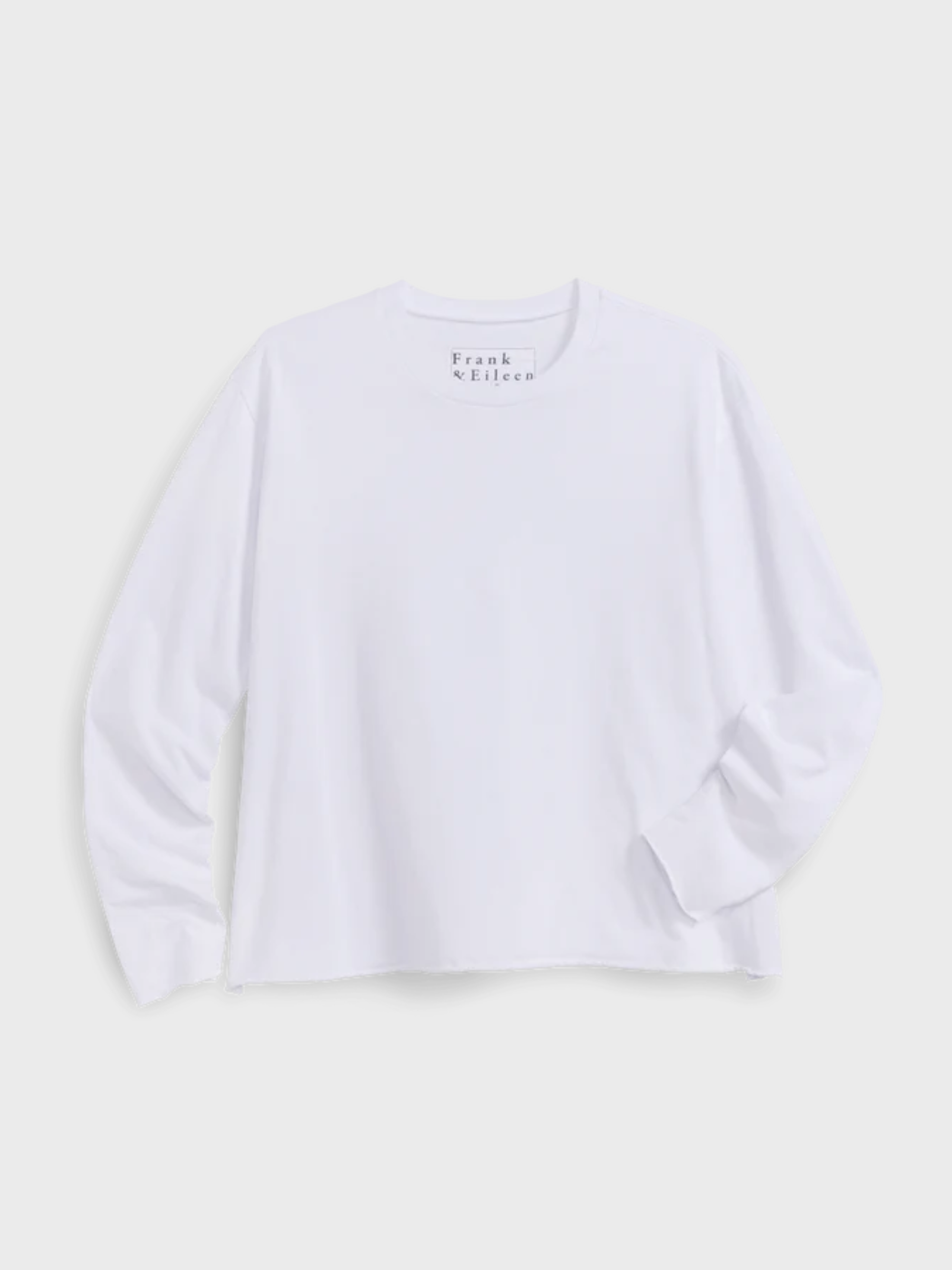Frank & Eileen Quinn Crew Long Sleeve Tee White-T-Shirts-West of Woodward Boutique-Vancouver-Canada