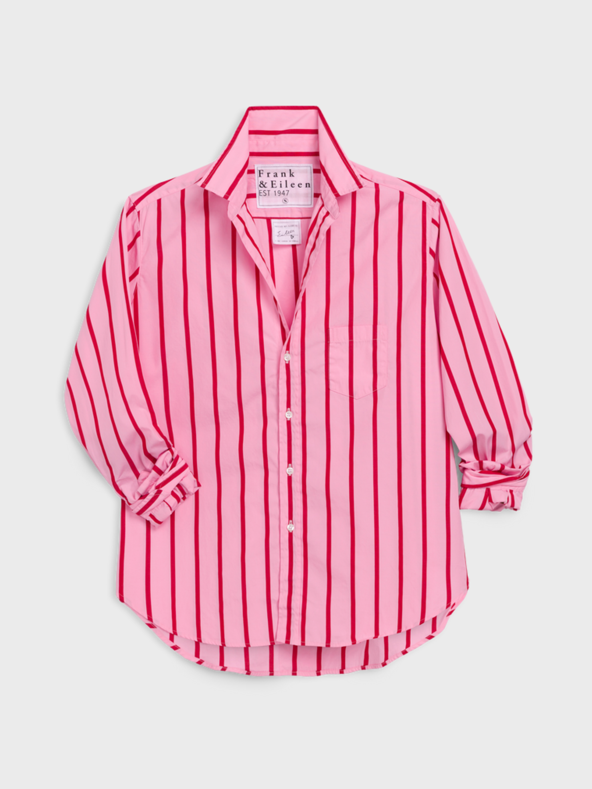 Frank & Eileen Silvio Button Up Shirt Pink Red Stripe-Shirts-West of Woodward Boutique-Vancouver-Canada
