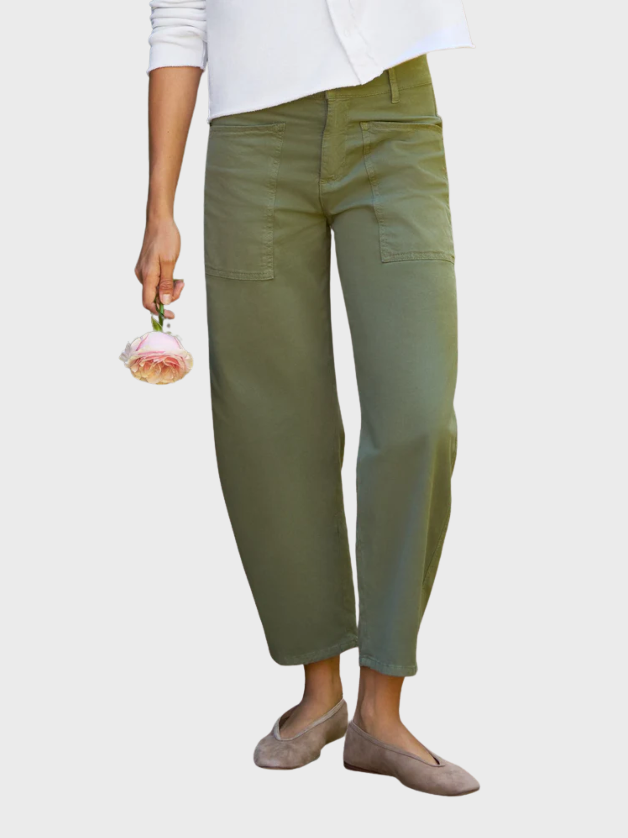 Frank & Eileen Bray Everyday Barrel Pant Olive-Pants-West of Woodward Boutique-Vancouver-Canada