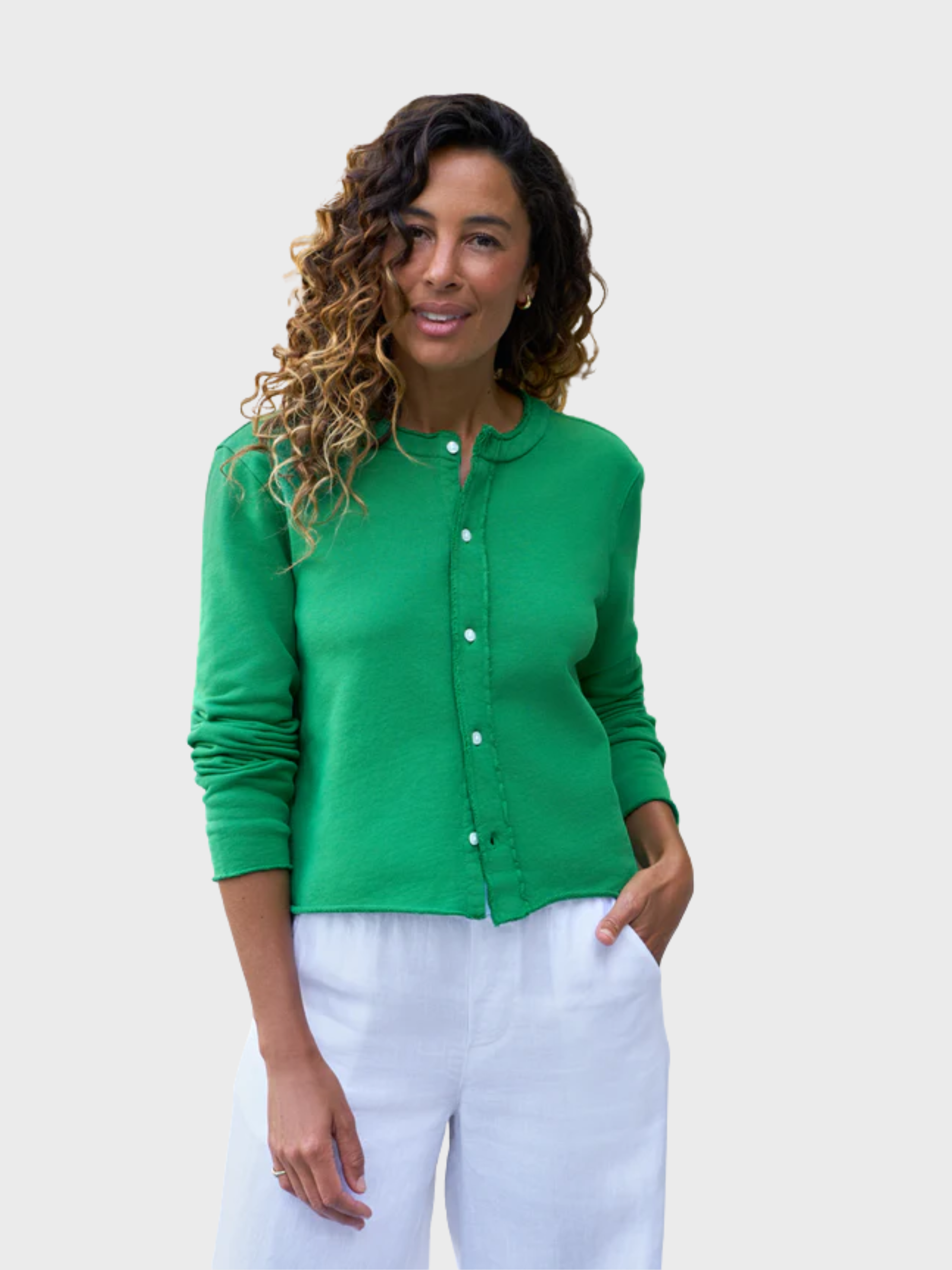 Frank & Eileen Jackie Triple Fleece Cardigan Birdie-Sweatshirts-West of Woodward Boutique-Vancouver-Canada