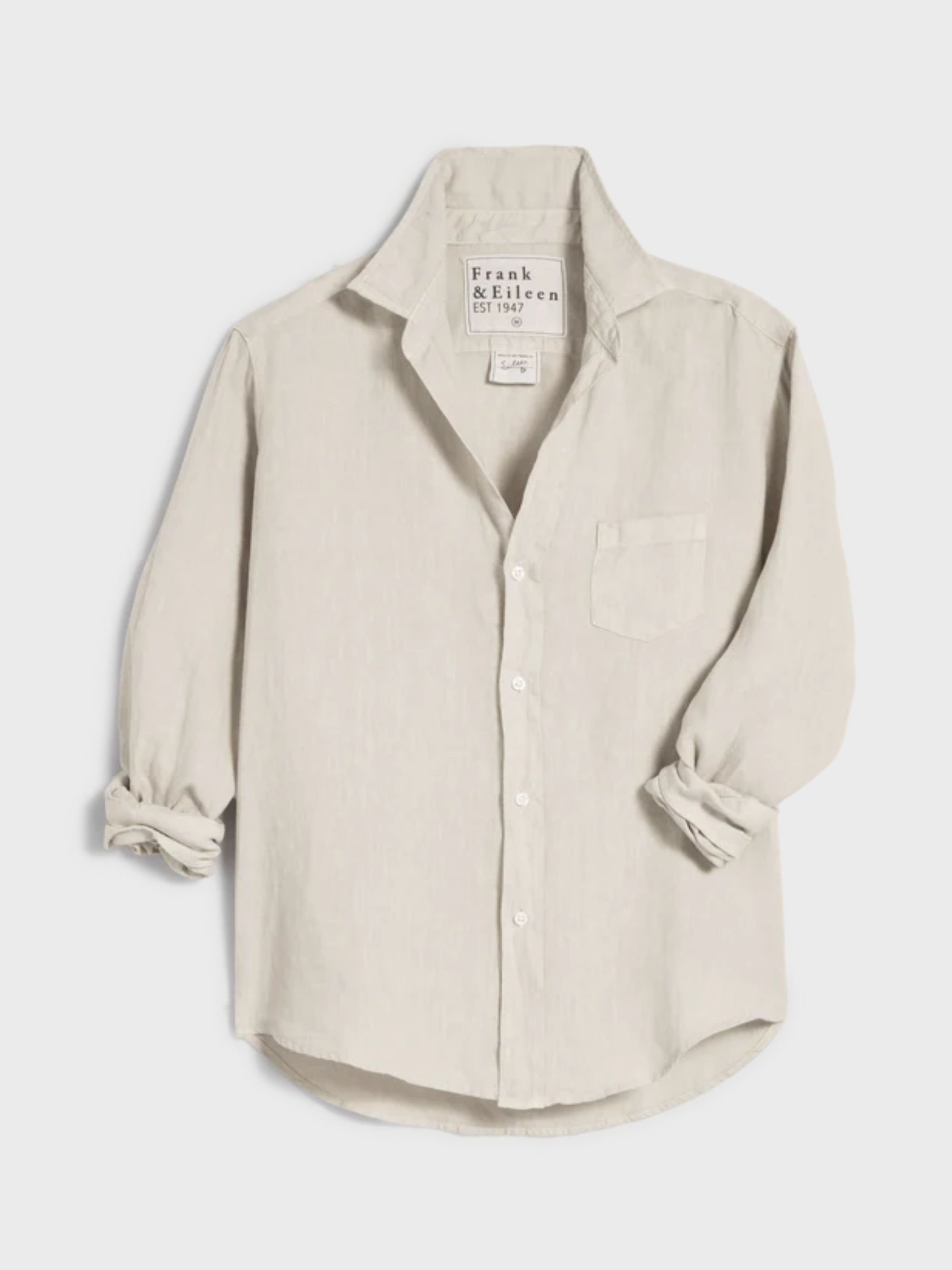 Frank & Eileen Eileen Button Up Shirt Sand Linen-Shirts-West of Woodward Boutique-Vancouver-Canada