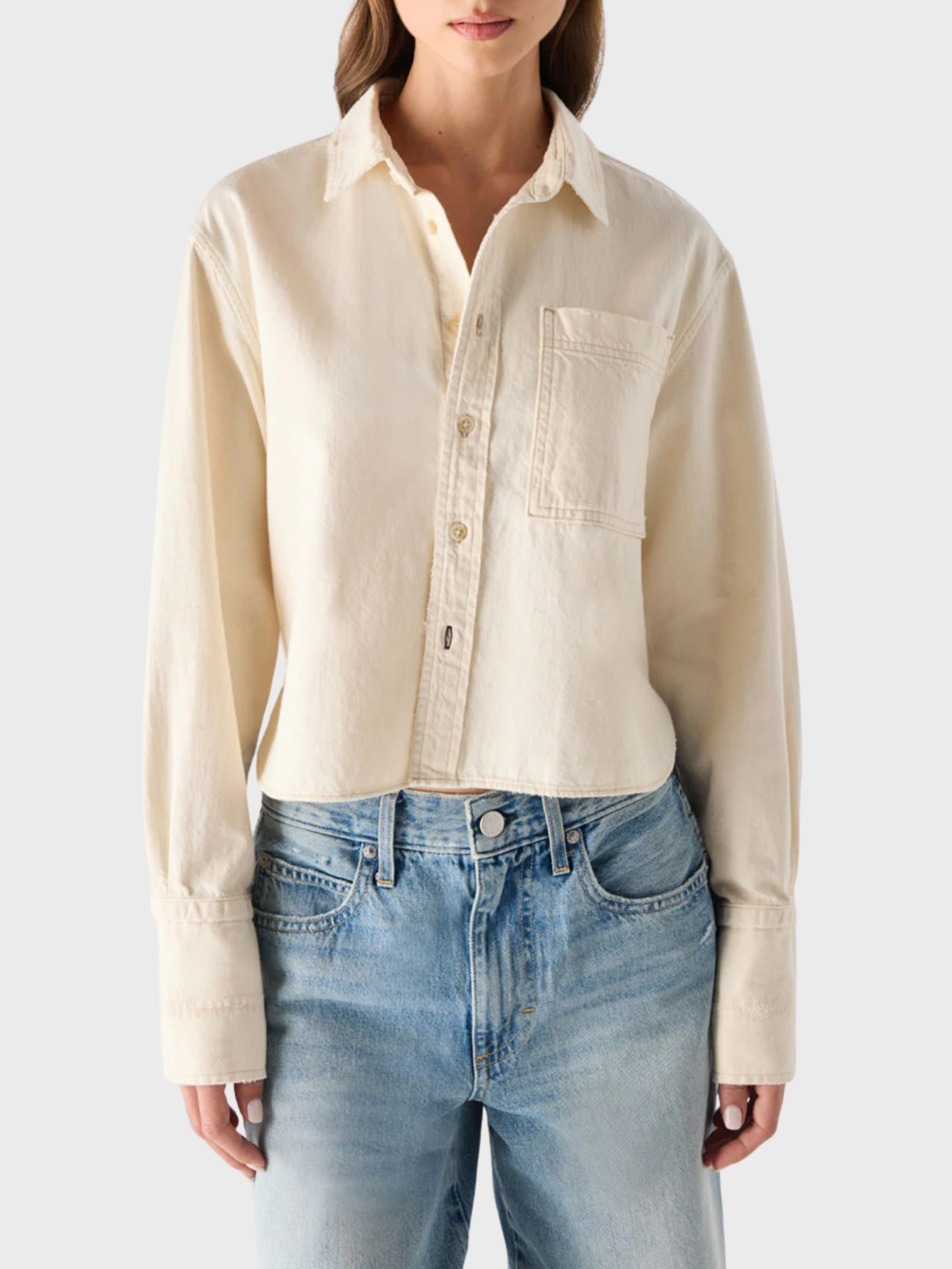 AMO Abigail Shirt Bone-Shirts-West of Woodward Boutique-Vancouver-Canada