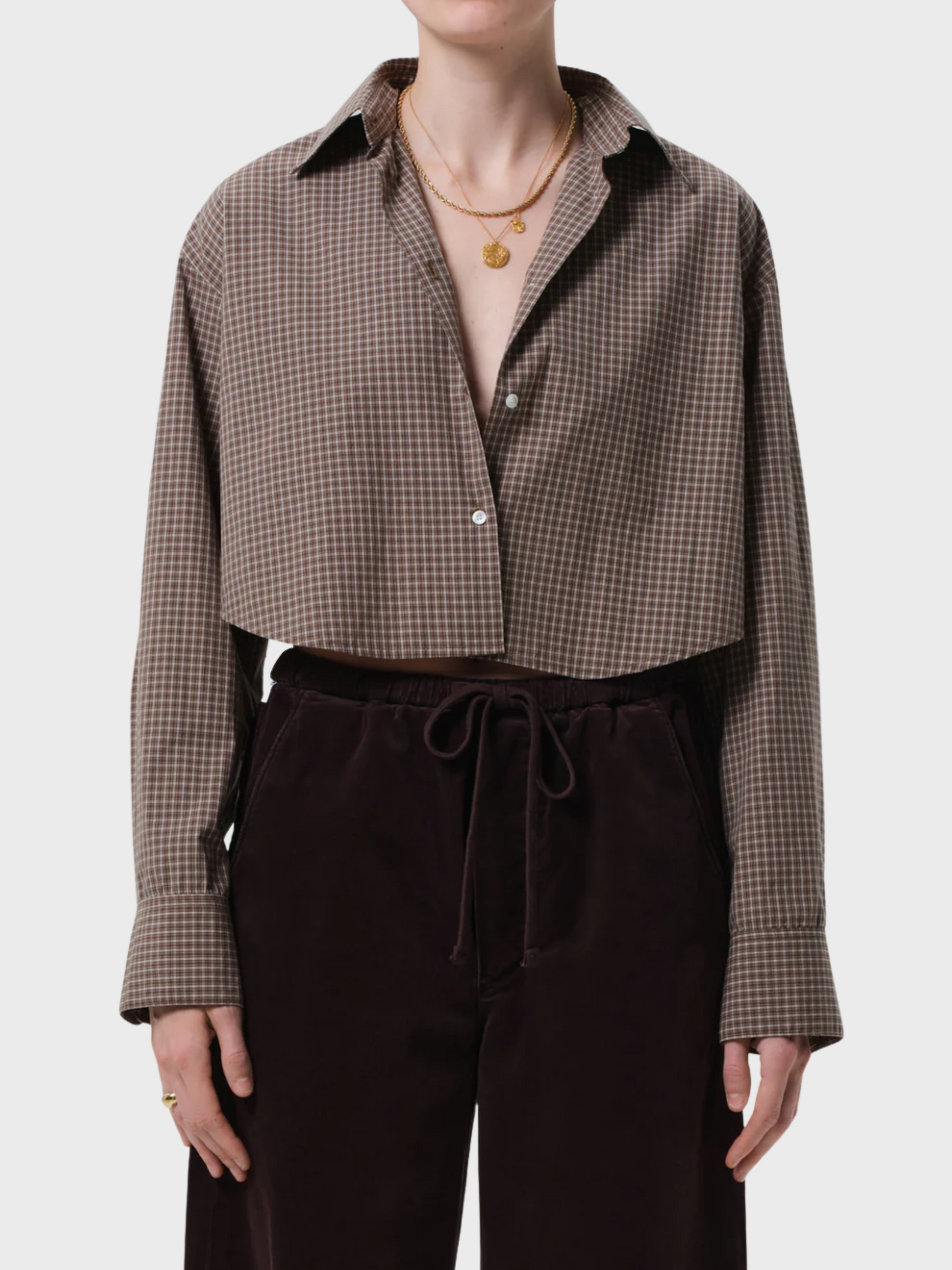 COH Ana Cropped Shirt Heritage Plaid-Shirts-West of Woodward Boutique-Vancouver-Canada