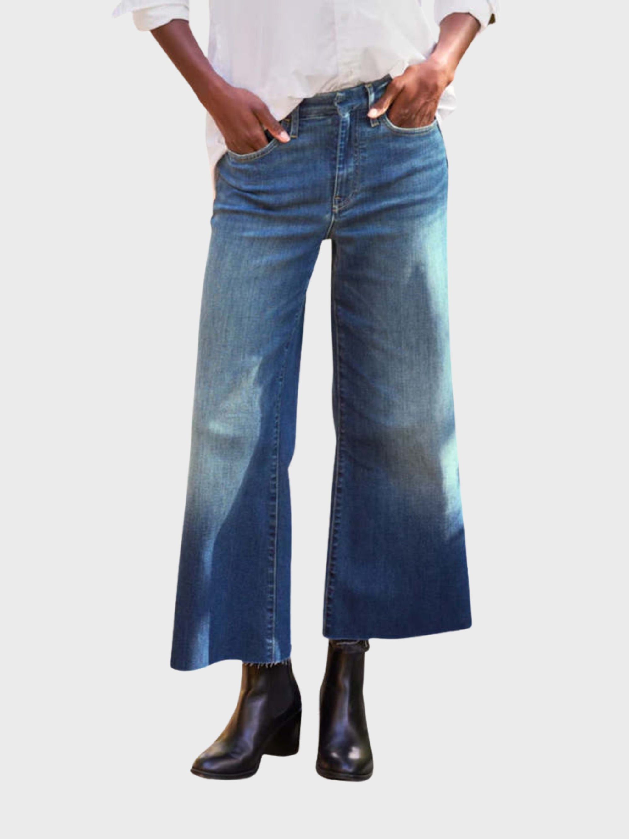 Frank & Eileen Galway Wide Leg Jean 1999 Blue Wash-Denim-West of Woodward Boutique-Vancouver-Canada