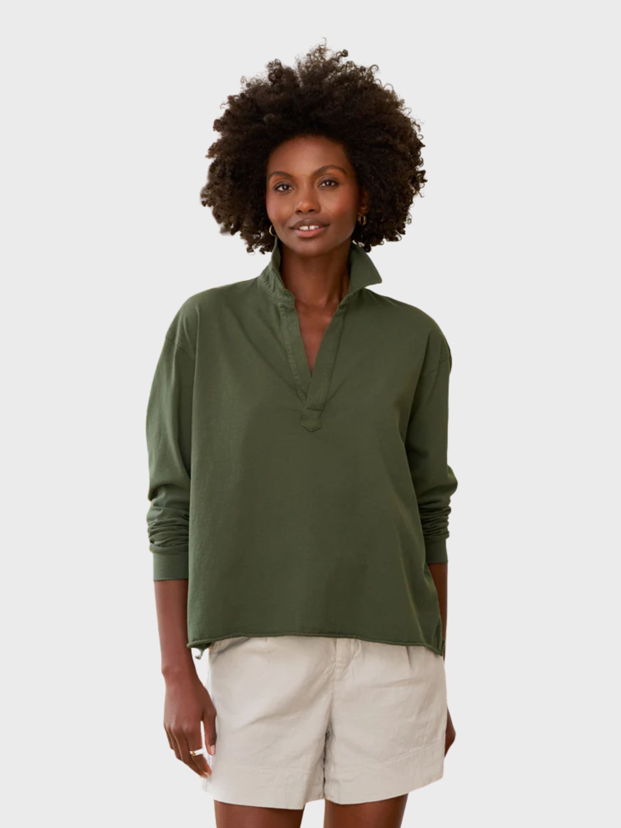 Frank & Eileen Patrick Popover Henley Heritage Jersey Caper-T-Shirts-West of Woodward Boutique-Vancouver-Canada
