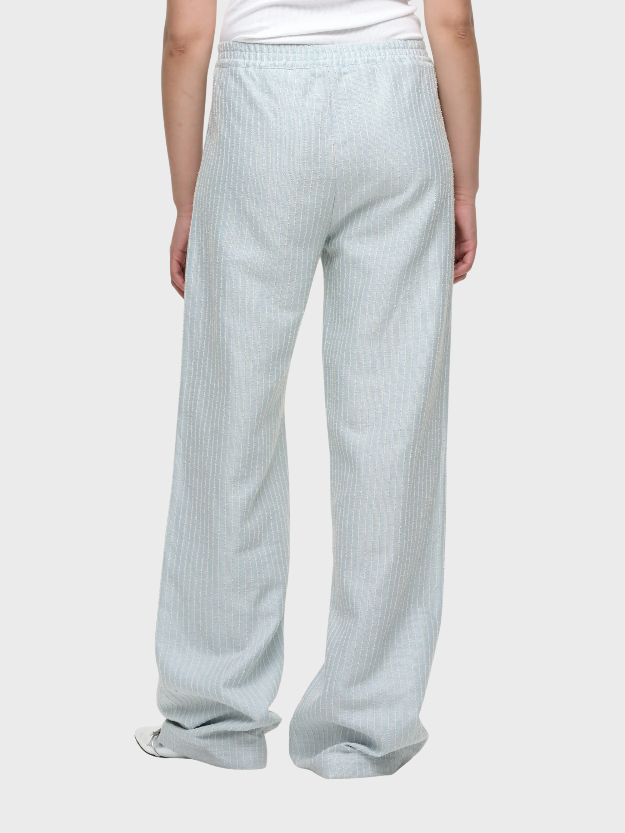 Our Sister Takki Cotton Linen Pant Light Blue Stripe-Pants-West of Woodward Boutique-Vancouver-Canada