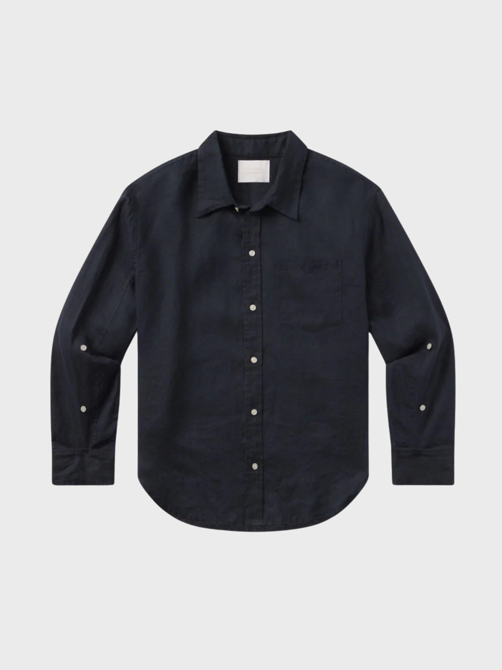 COH Kayla Shrunken Button Up Shirt True Navy-Shirts-West of Woodward Boutique-Vancouver-Canada