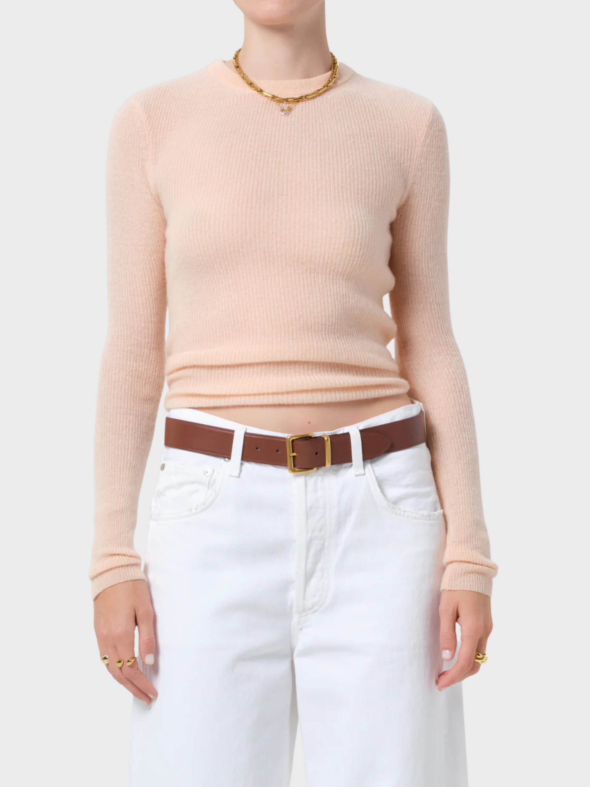 COH Alessia Crewneck Sweater Peach-Sweatshirts-West of Woodward Boutique-Vancouver-Canada