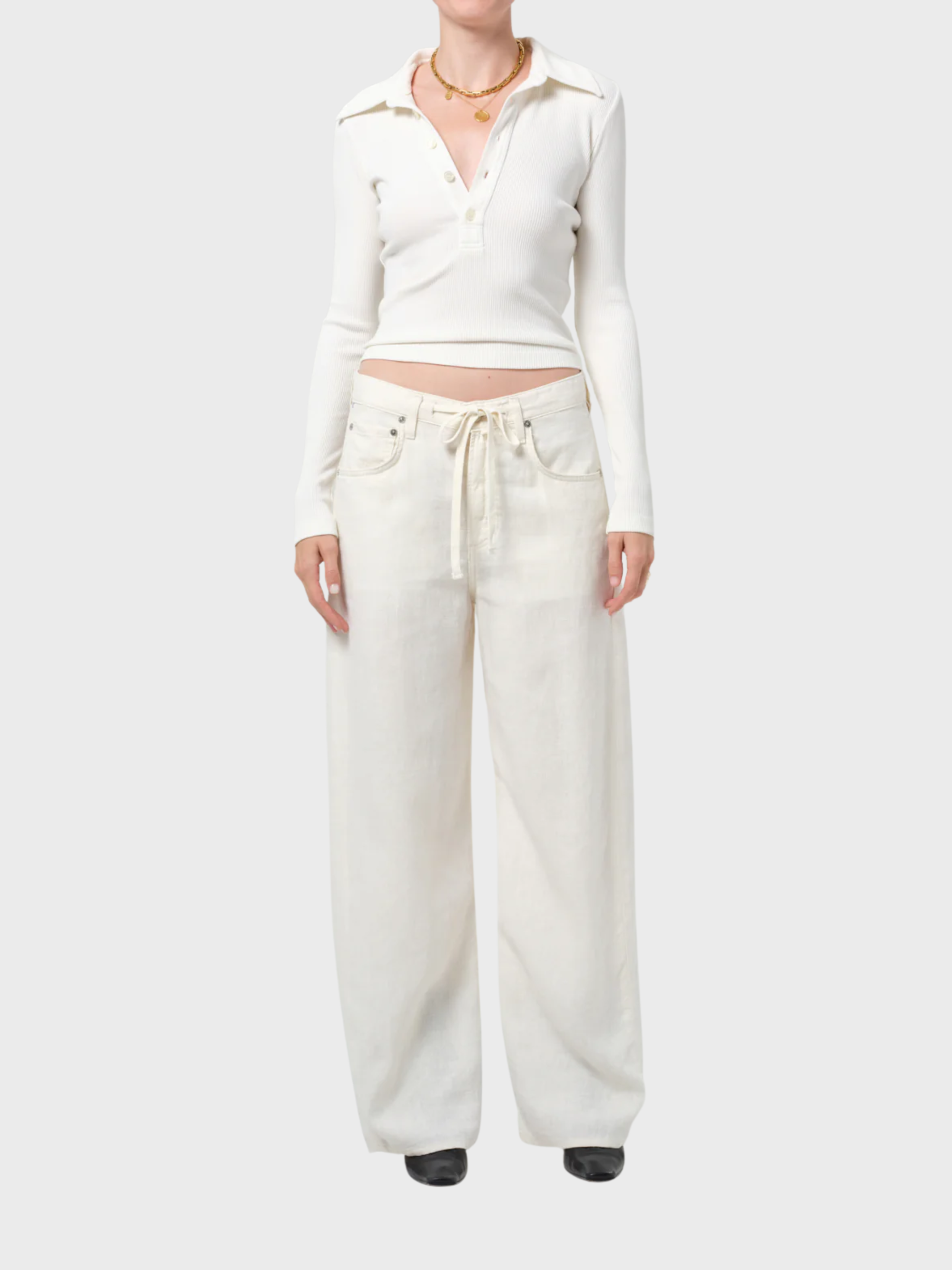 COH Brynn Drawstring Trouser Linen Vanilla-Pants-West of Woodward Boutique-Vancouver-Canada