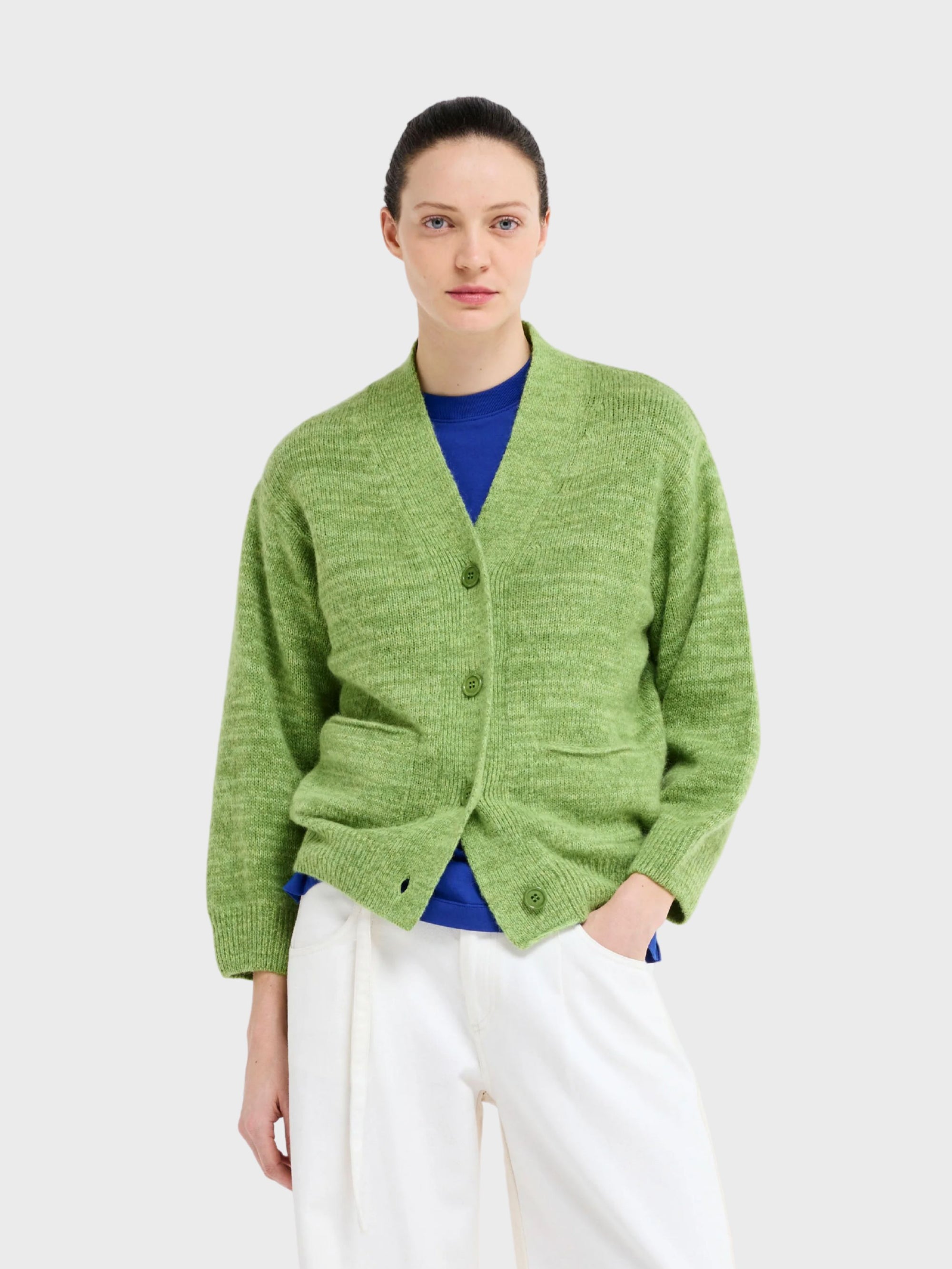 Our Sister Dolphin Cardigan Green-Sweaters-West of Woodward Boutique-Vancouver-Canada